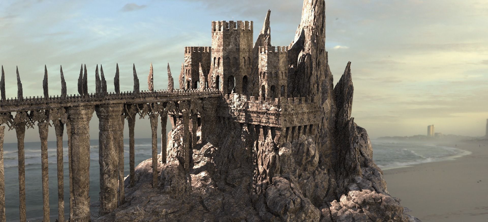 Persian Empire Tower Rocks 3 3D model_1