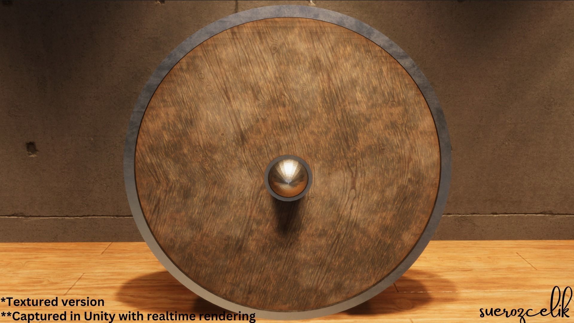 Round Shield - Lowpoly Textured and Colorbased  Low-poly 3D model_9