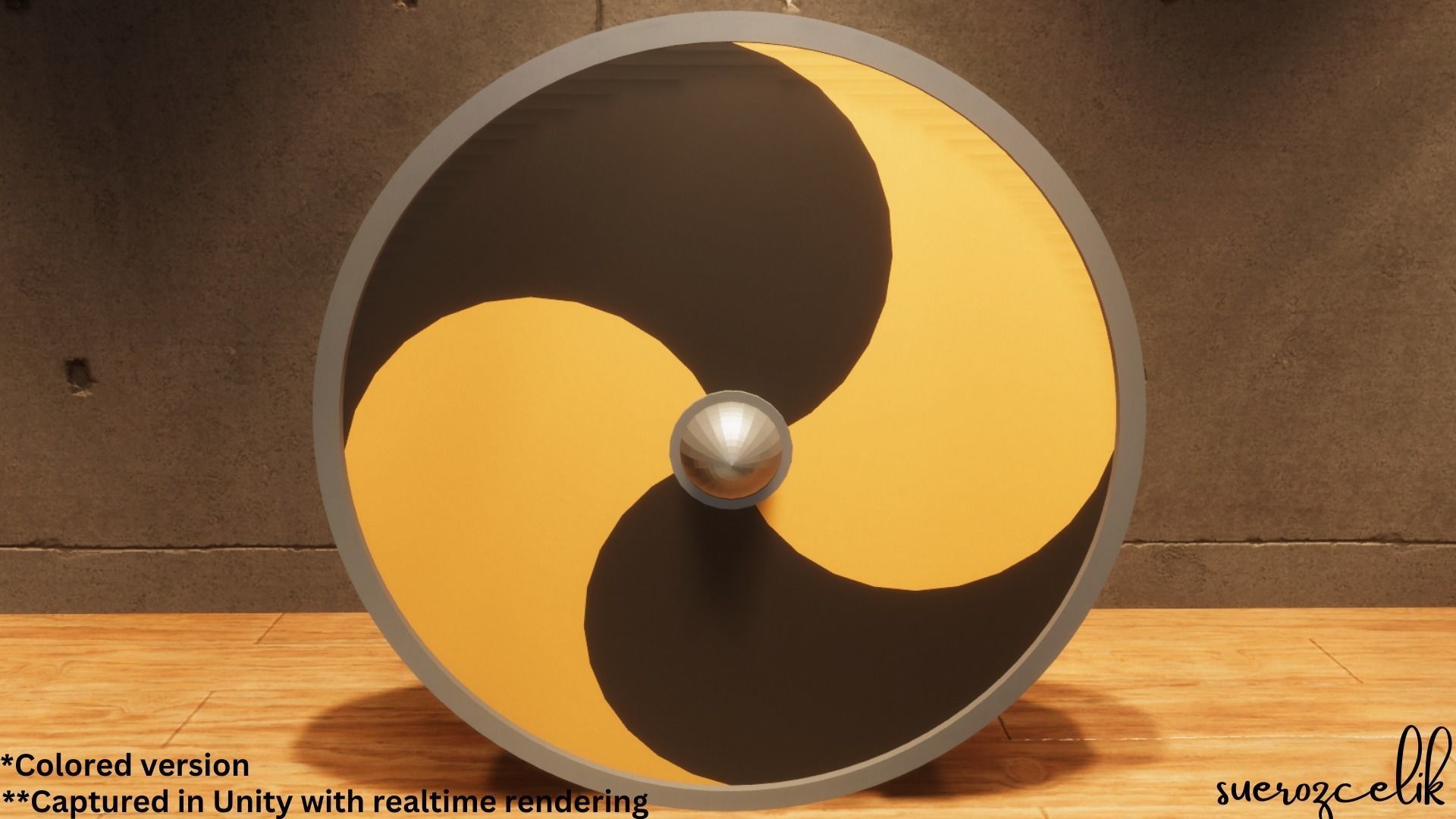 Round Shield - Lowpoly Textured and Colorbased  Low-poly 3D model_6