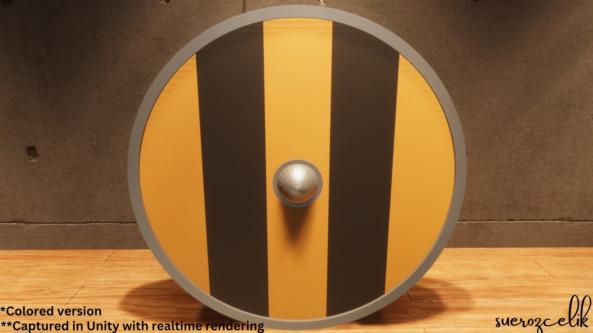 Round Shield - Lowpoly Textured and Colorbased  Low-poly 3D model_13