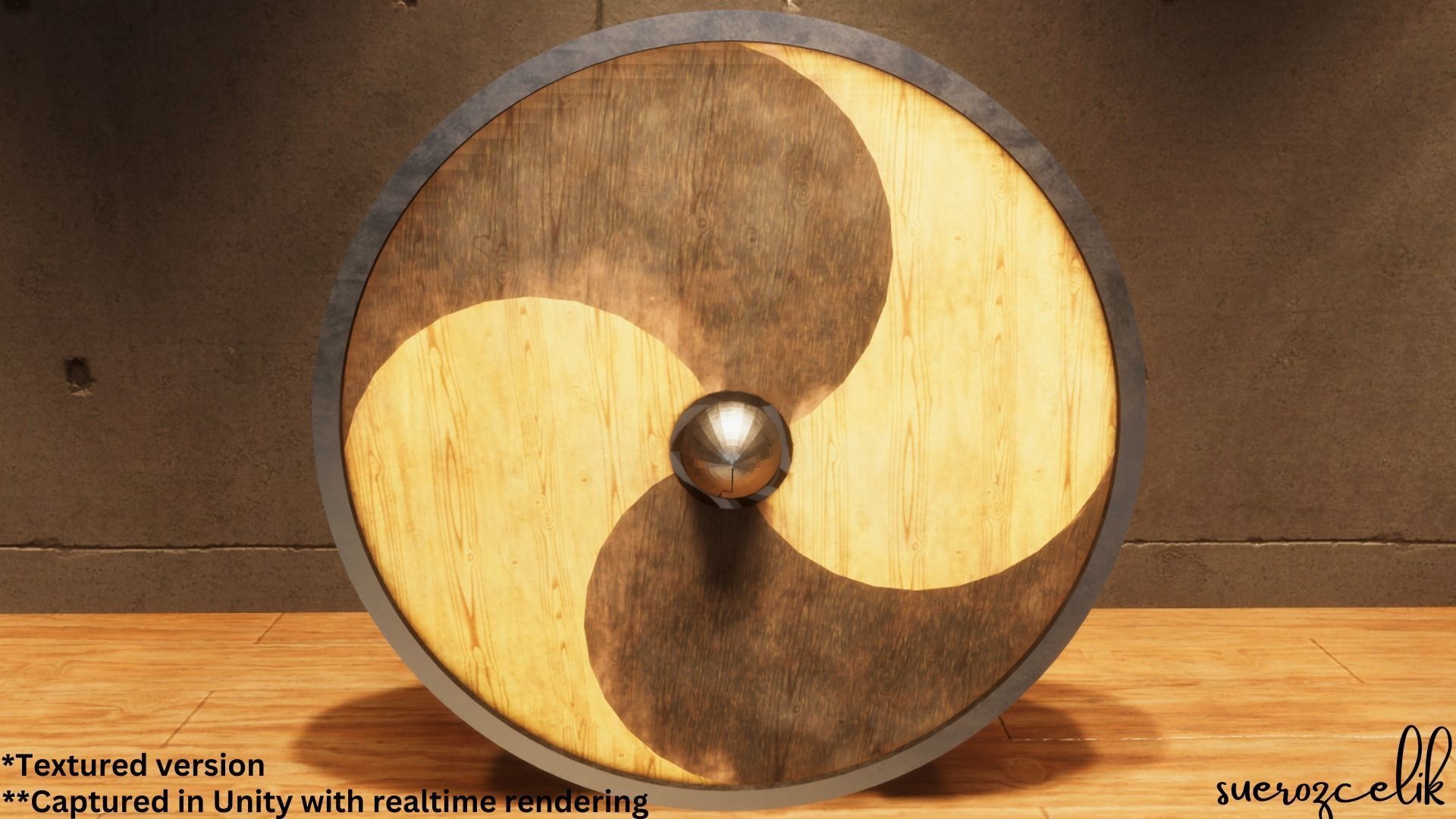 Round Shield - Lowpoly Textured and Colorbased  Low-poly 3D model_7