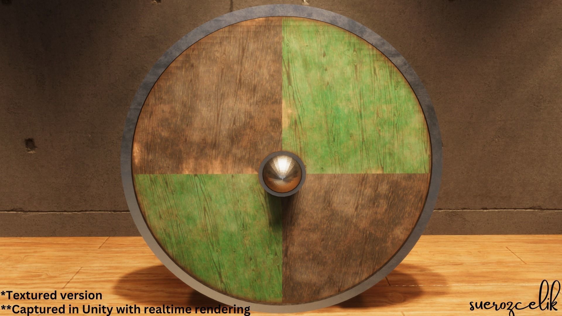Round Shield - Lowpoly Textured and Colorbased  Low-poly 3D model_10