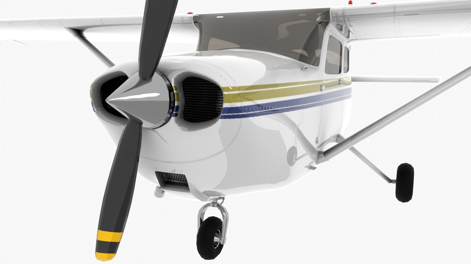 Cessna 172 Low-poly 3D model_7