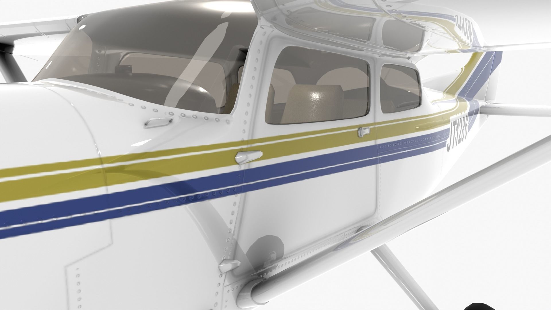 Cessna 172 Low-poly 3D model_9