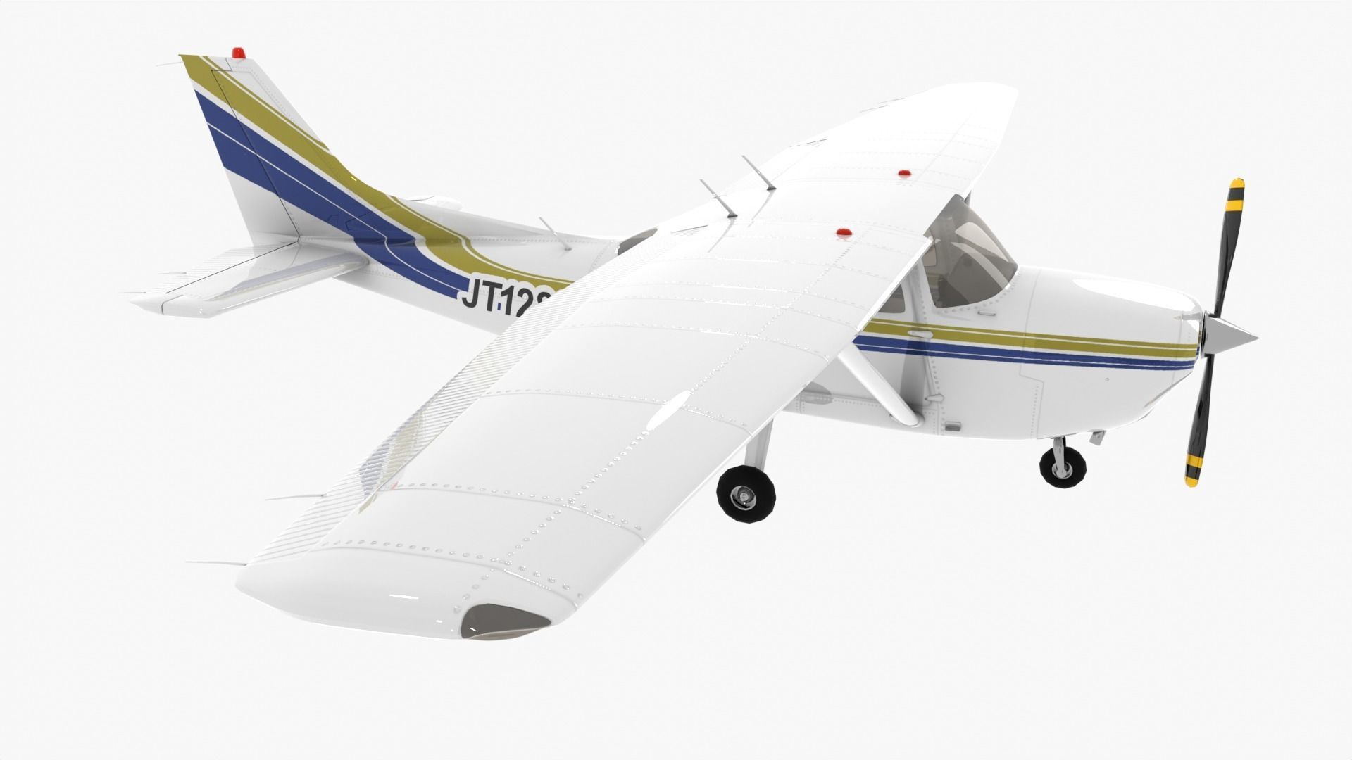 Cessna 172 Low-poly 3D model_6
