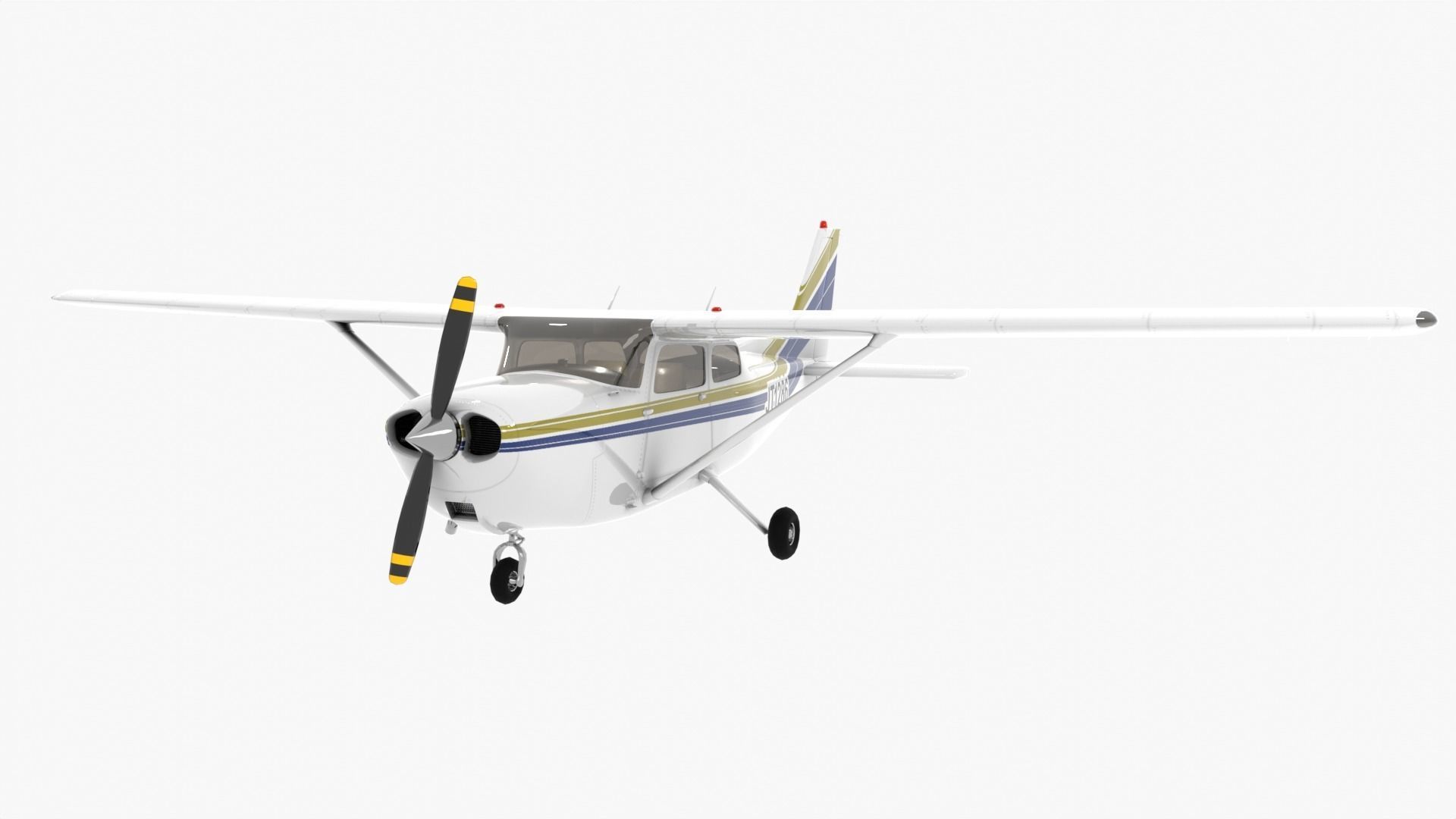 Cessna 172 Low-poly 3D model_1