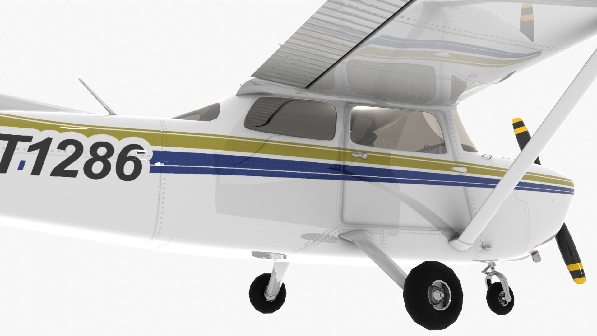 Cessna 172 Low-poly 3D model_5