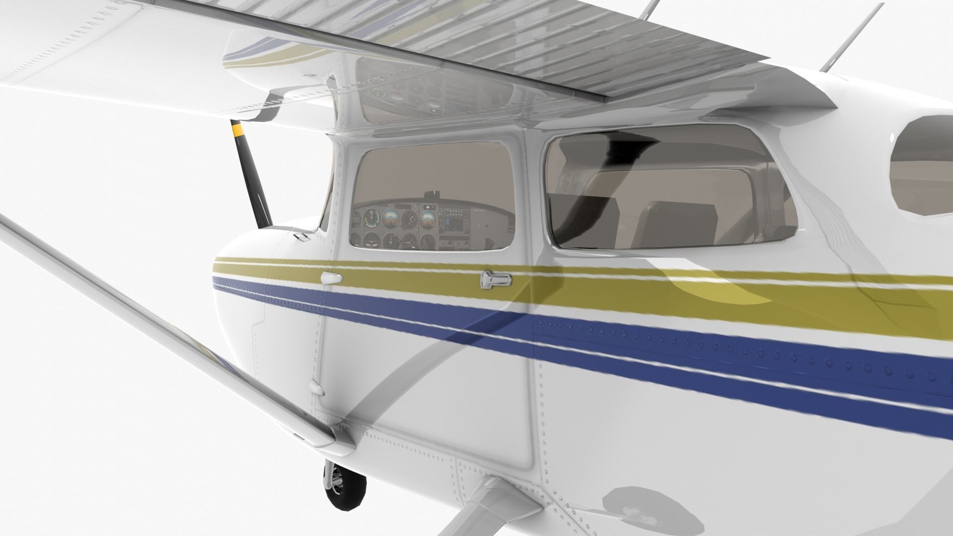Cessna 172 Low-poly 3D model_10