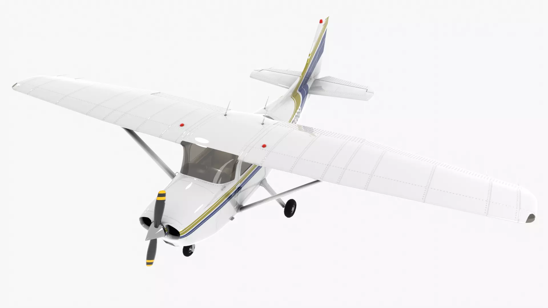 Cessna 172 Low-poly 3D model_0
