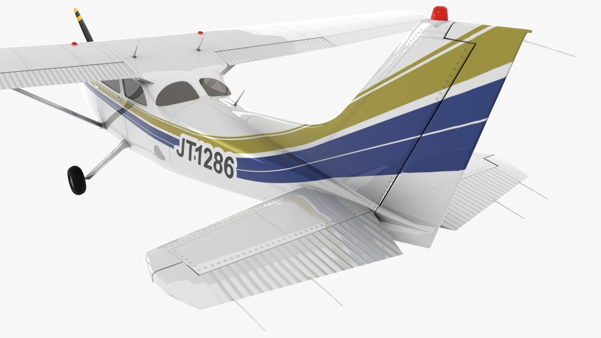 Cessna 172 Low-poly 3D model_3