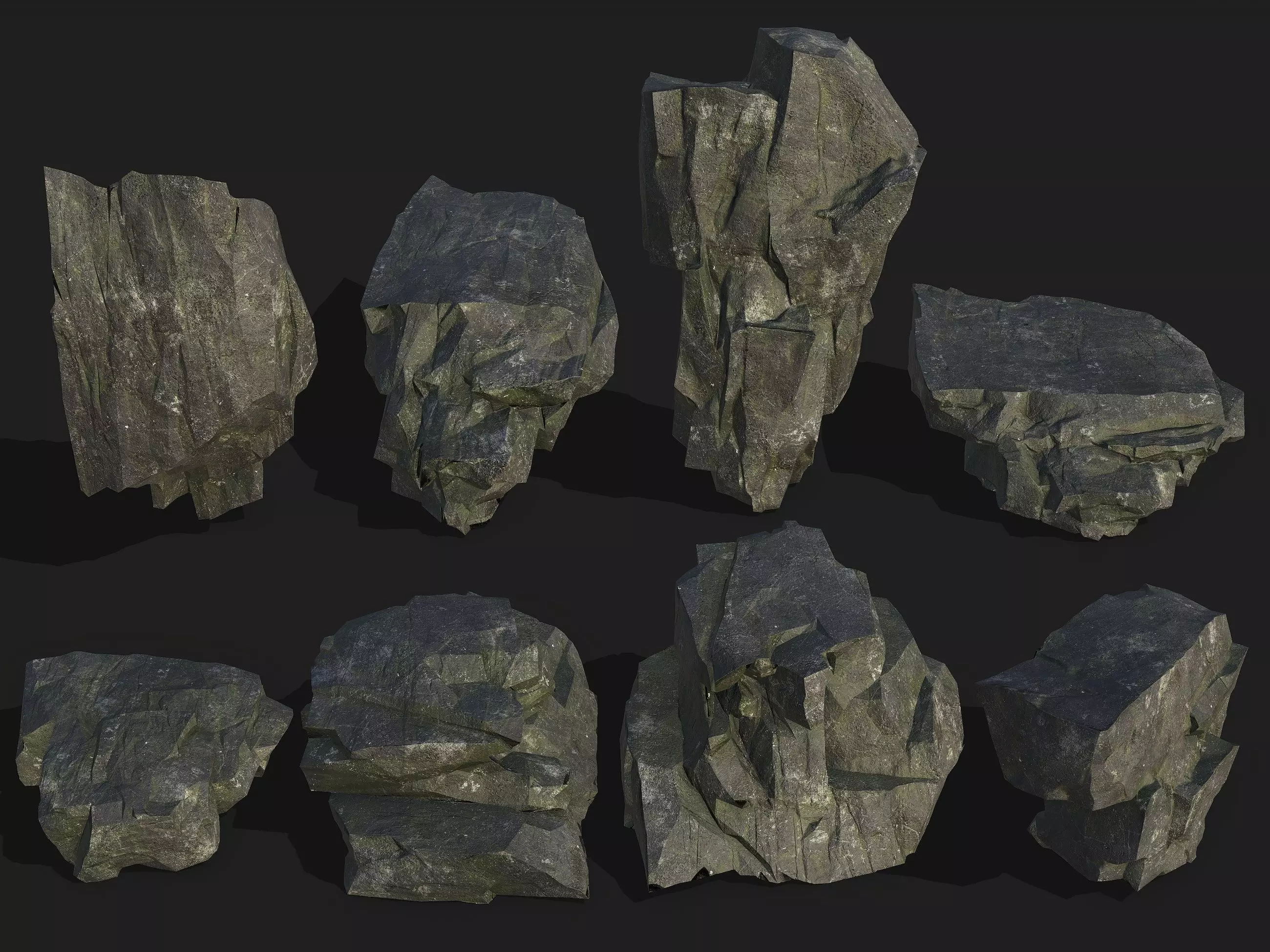 cliff rocks - 3D Models PBR Pack 08 Low-poly 3D model