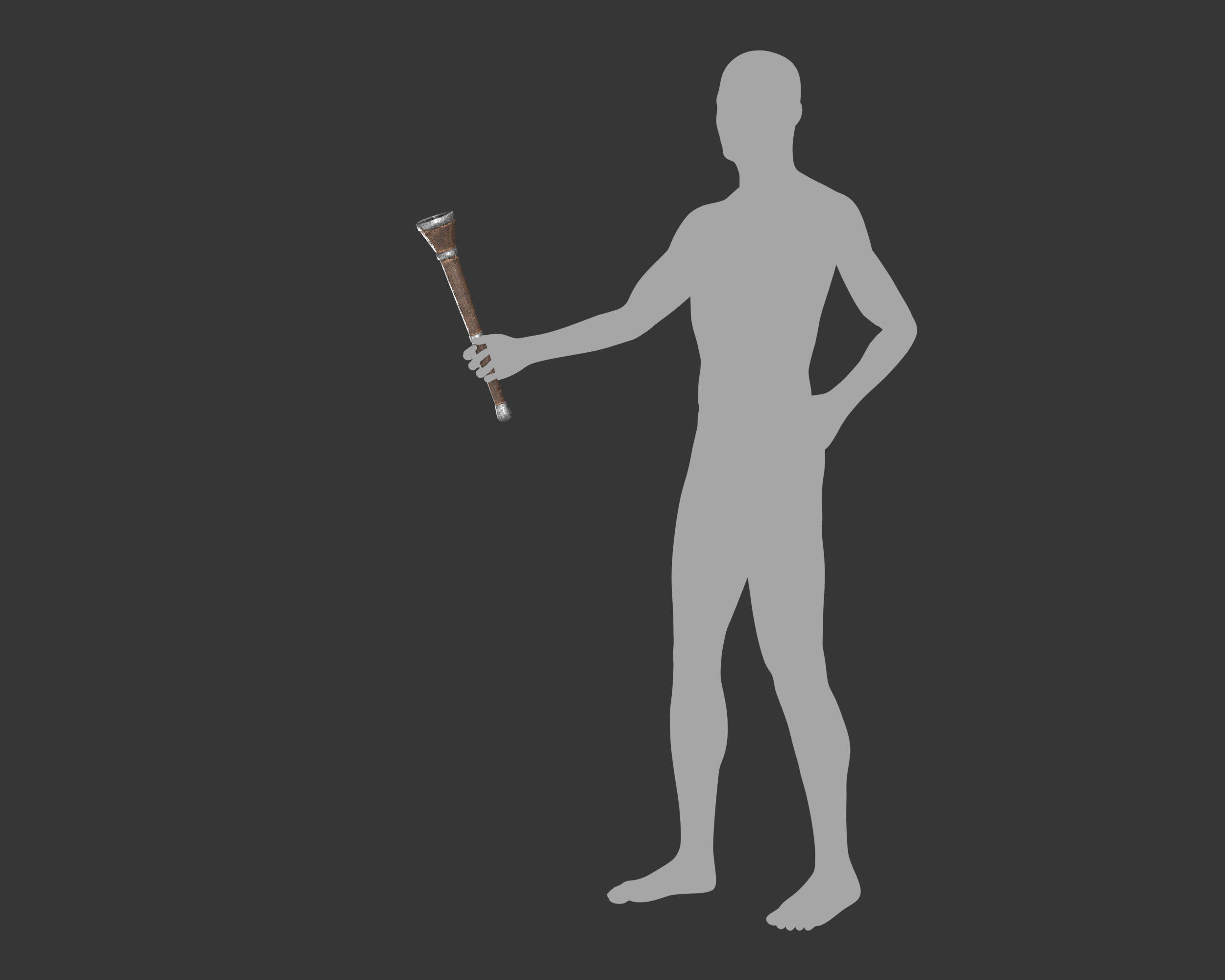 Medieval Common Lighting Torch Low-poly 3D model_11