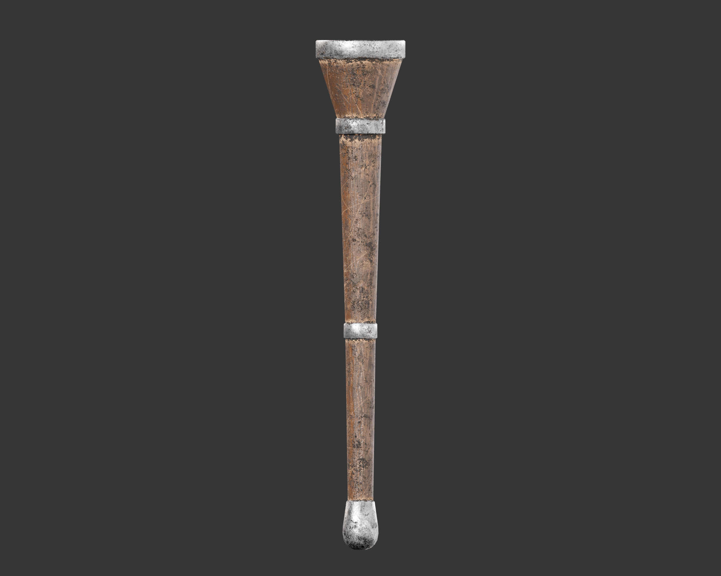 Medieval Common Lighting Torch Low-poly 3D model_2