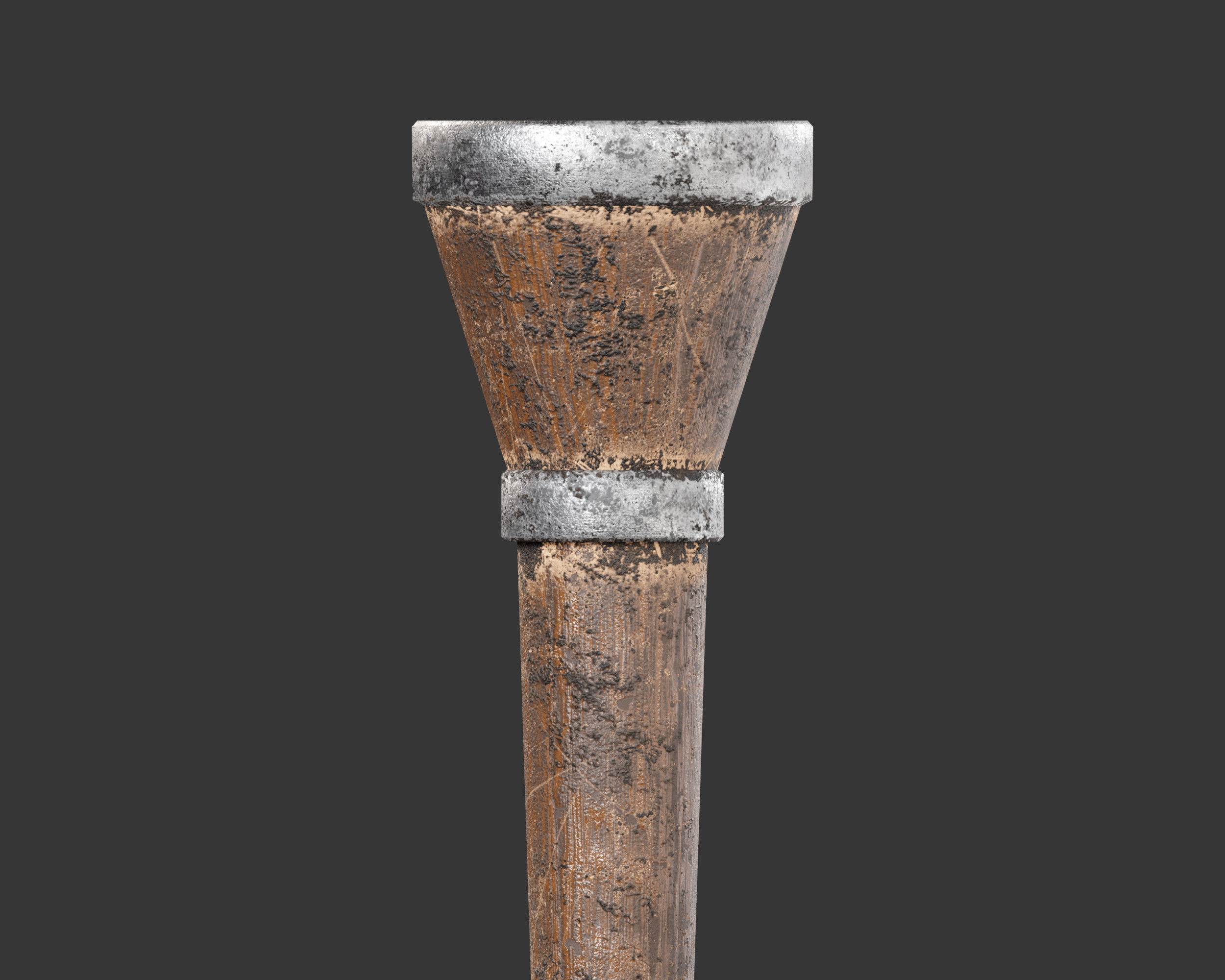 Medieval Common Lighting Torch Low-poly 3D model_5