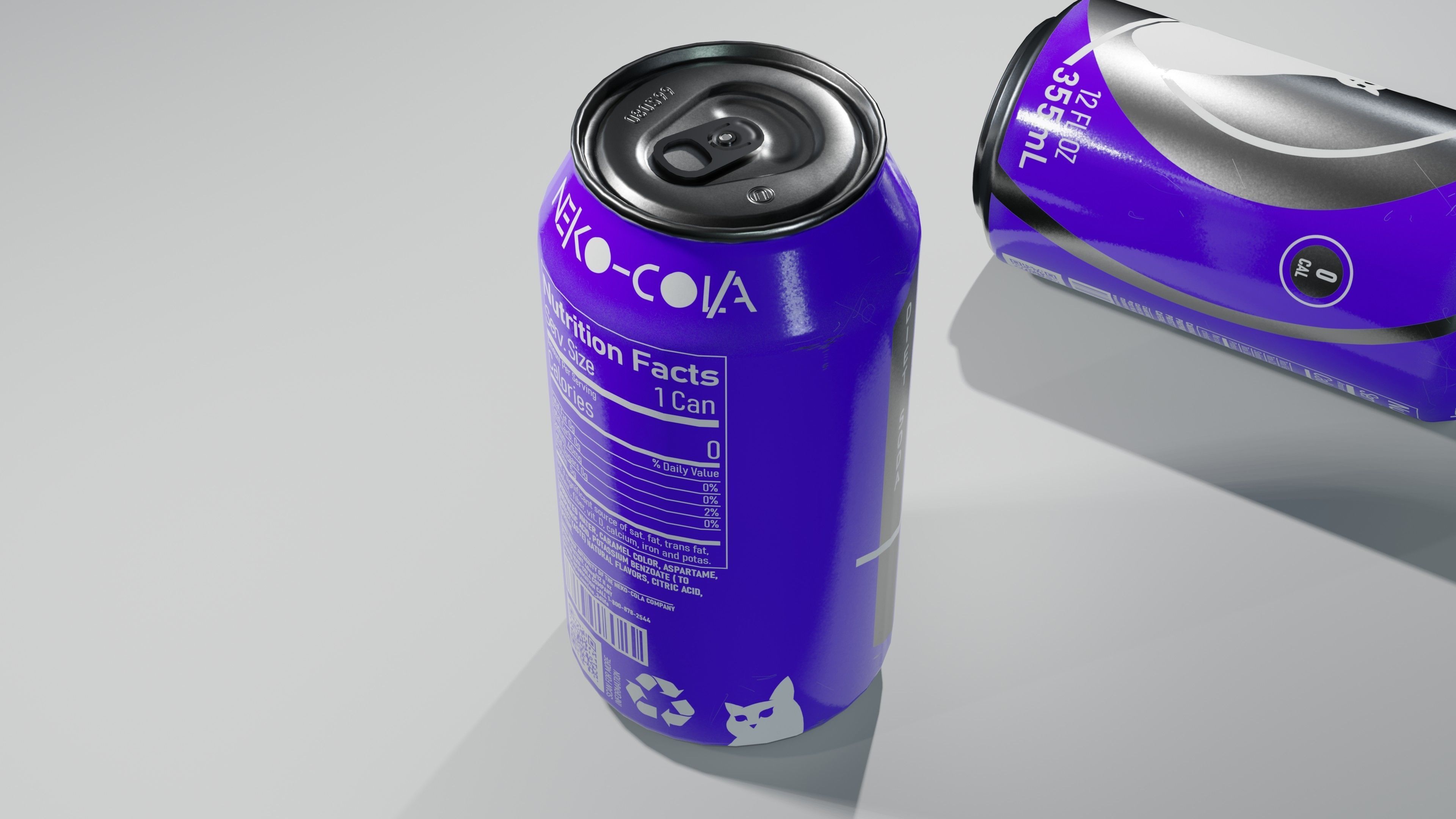 Soda Cans and vendind machine fictional brand Low-poly 3D model_16