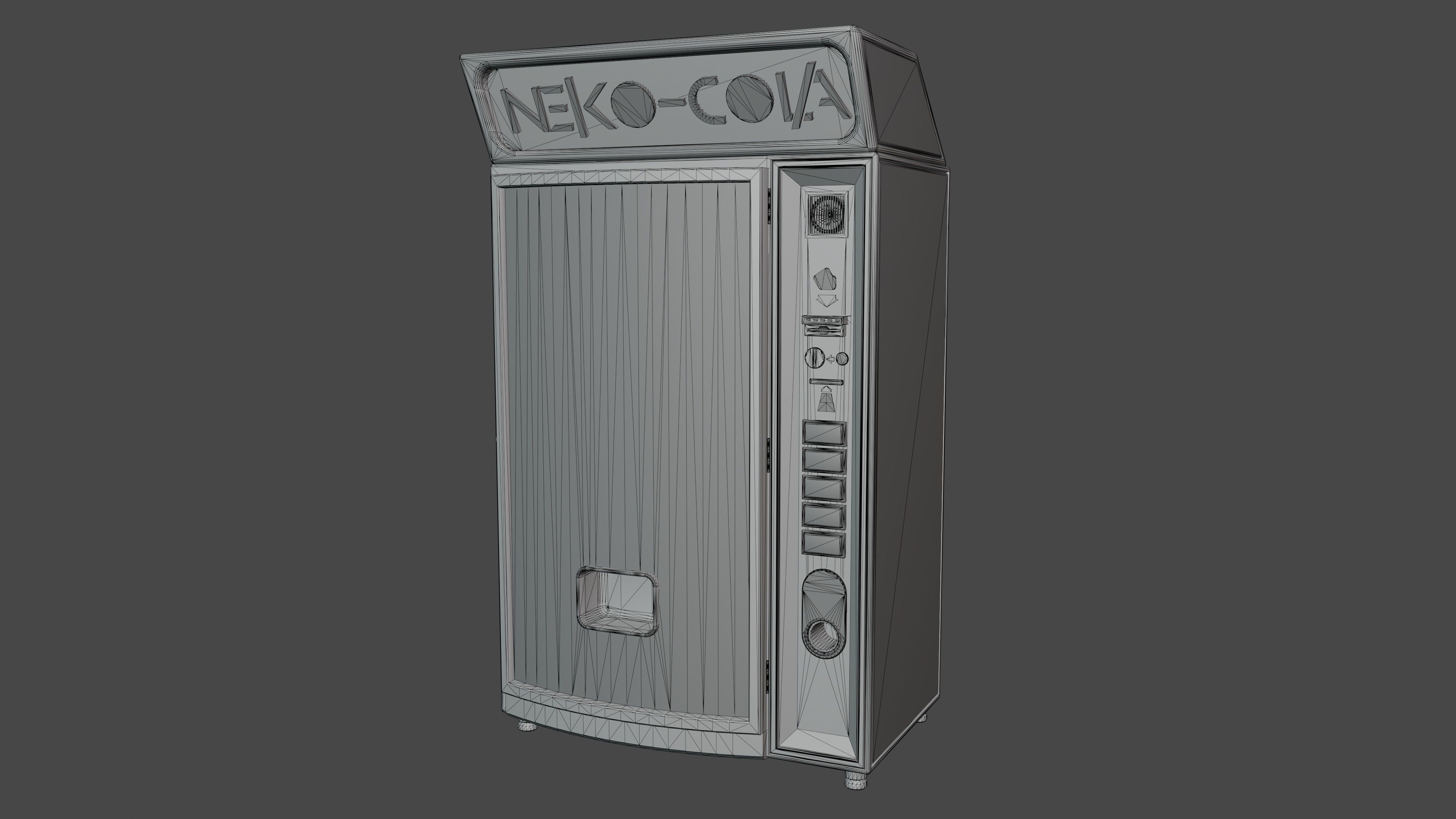 Soda Cans and vendind machine fictional brand Low-poly 3D model_23