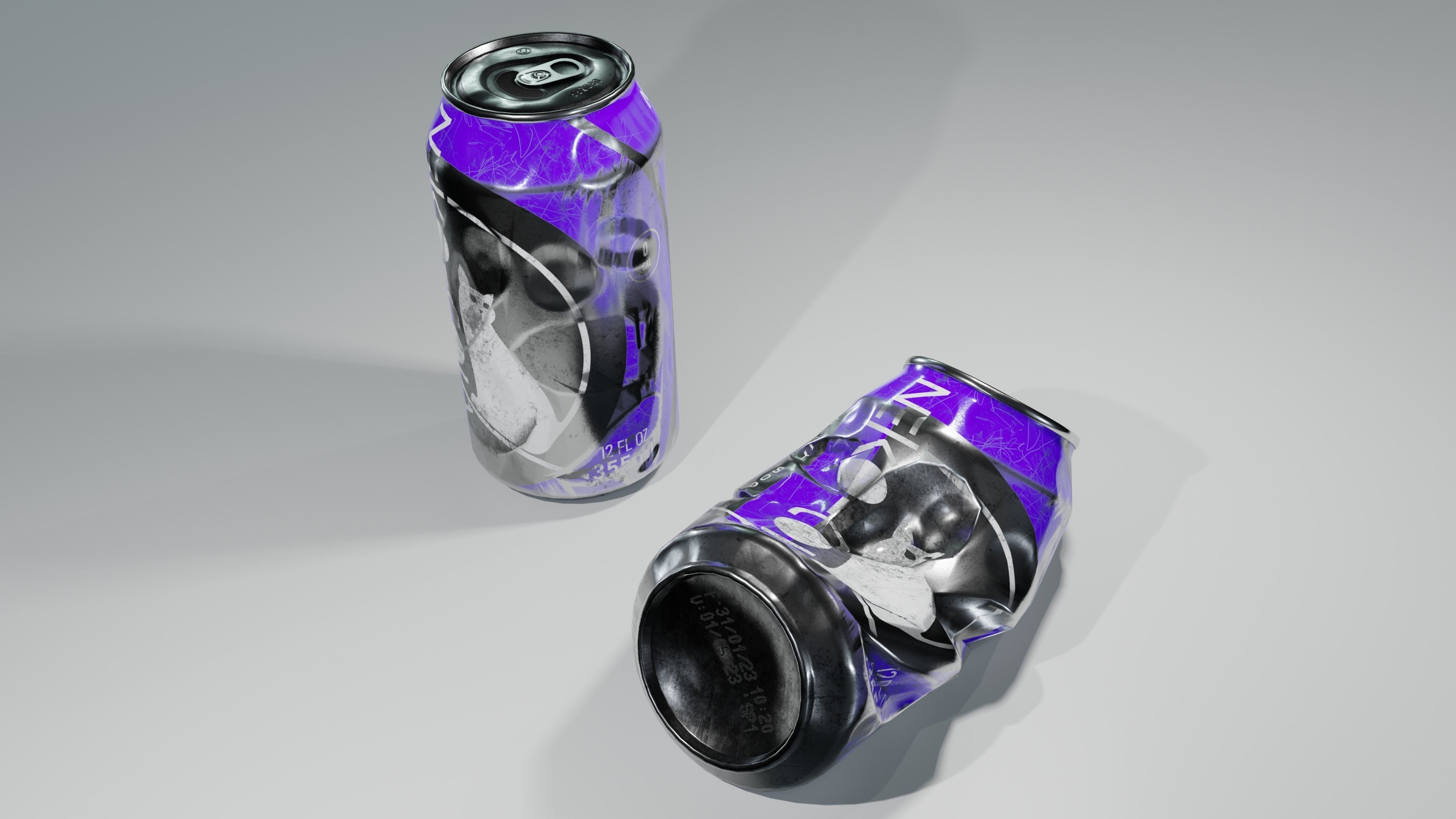 Soda Cans and vendind machine fictional brand Low-poly 3D model_8