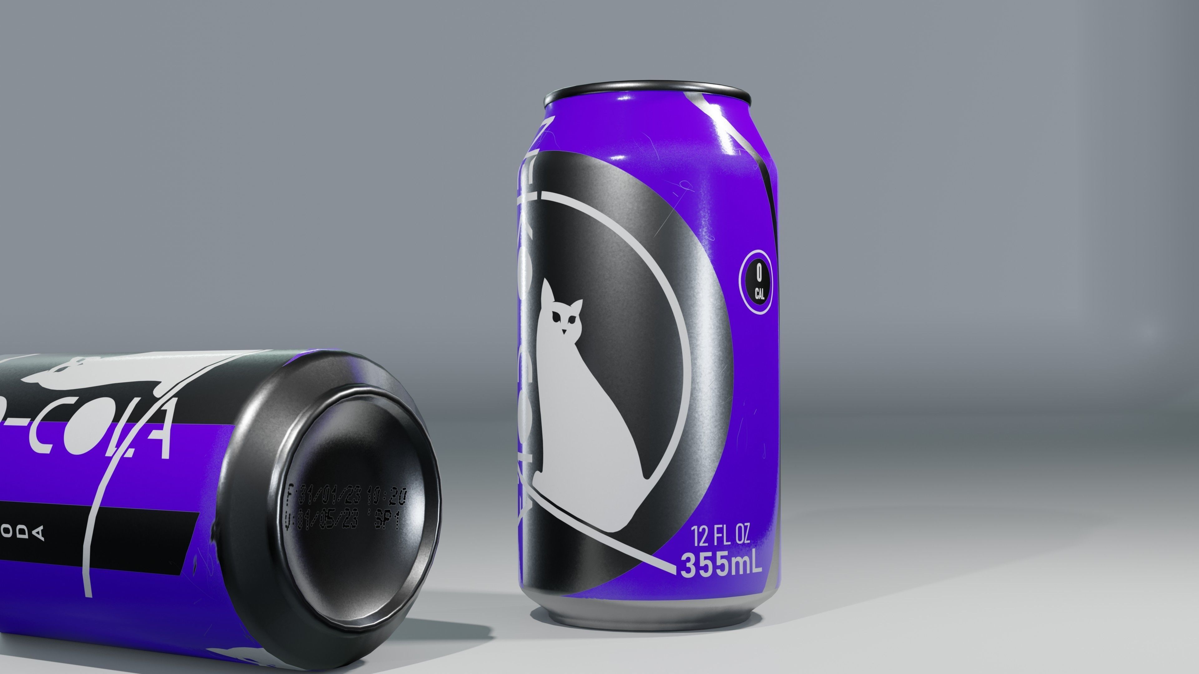 Soda Cans and vendind machine fictional brand Low-poly 3D model_7