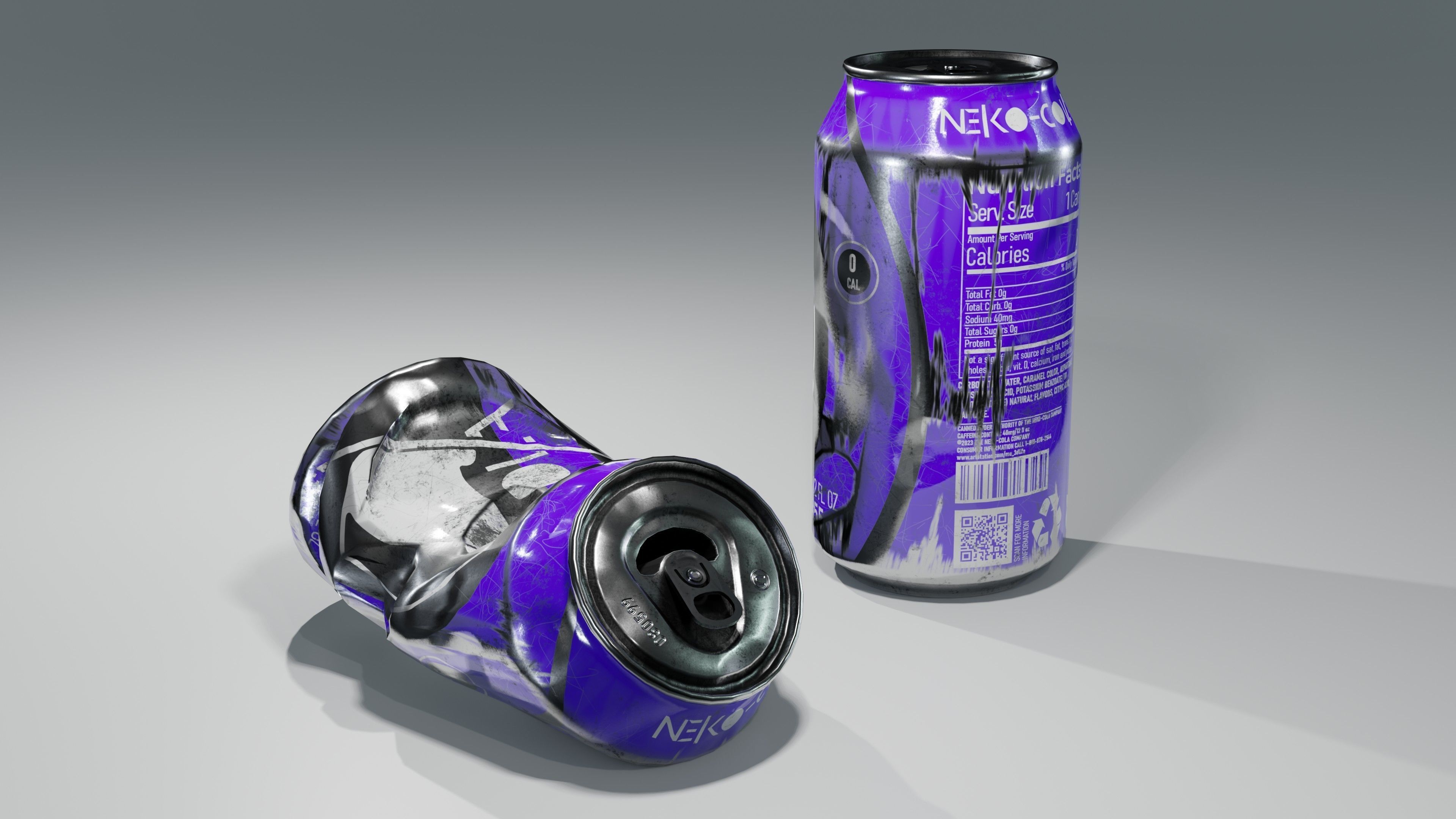 Soda Cans and vendind machine fictional brand Low-poly 3D model_10
