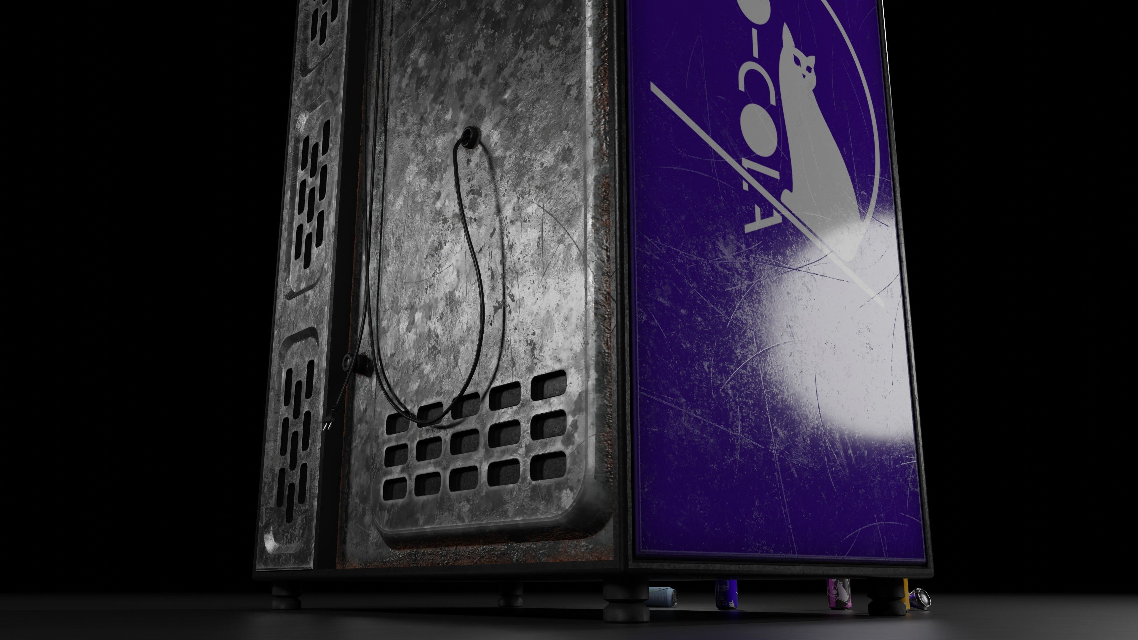 Soda Cans and vendind machine fictional brand Low-poly 3D model_6