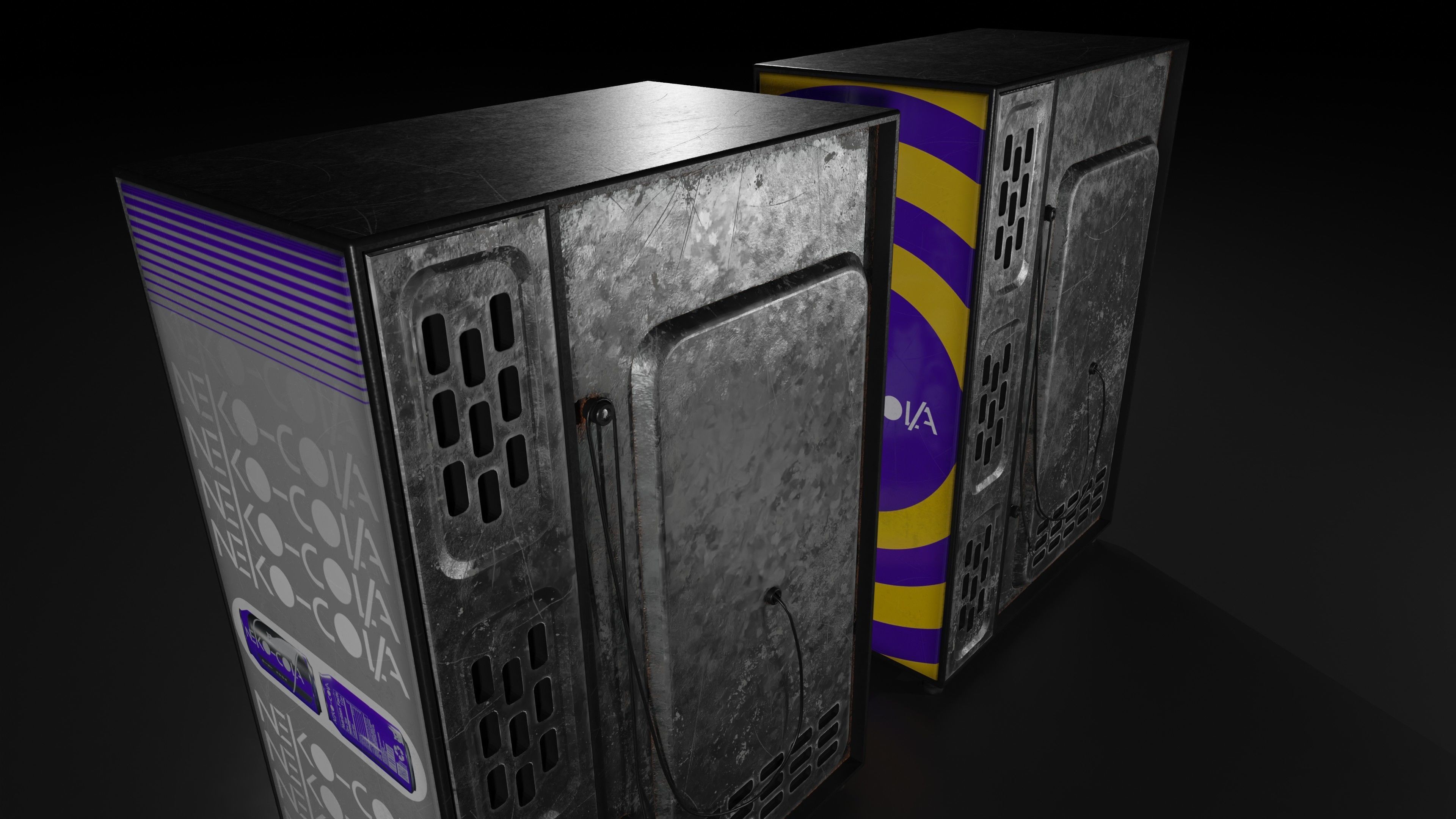 Soda Cans and vendind machine fictional brand Low-poly 3D model_15