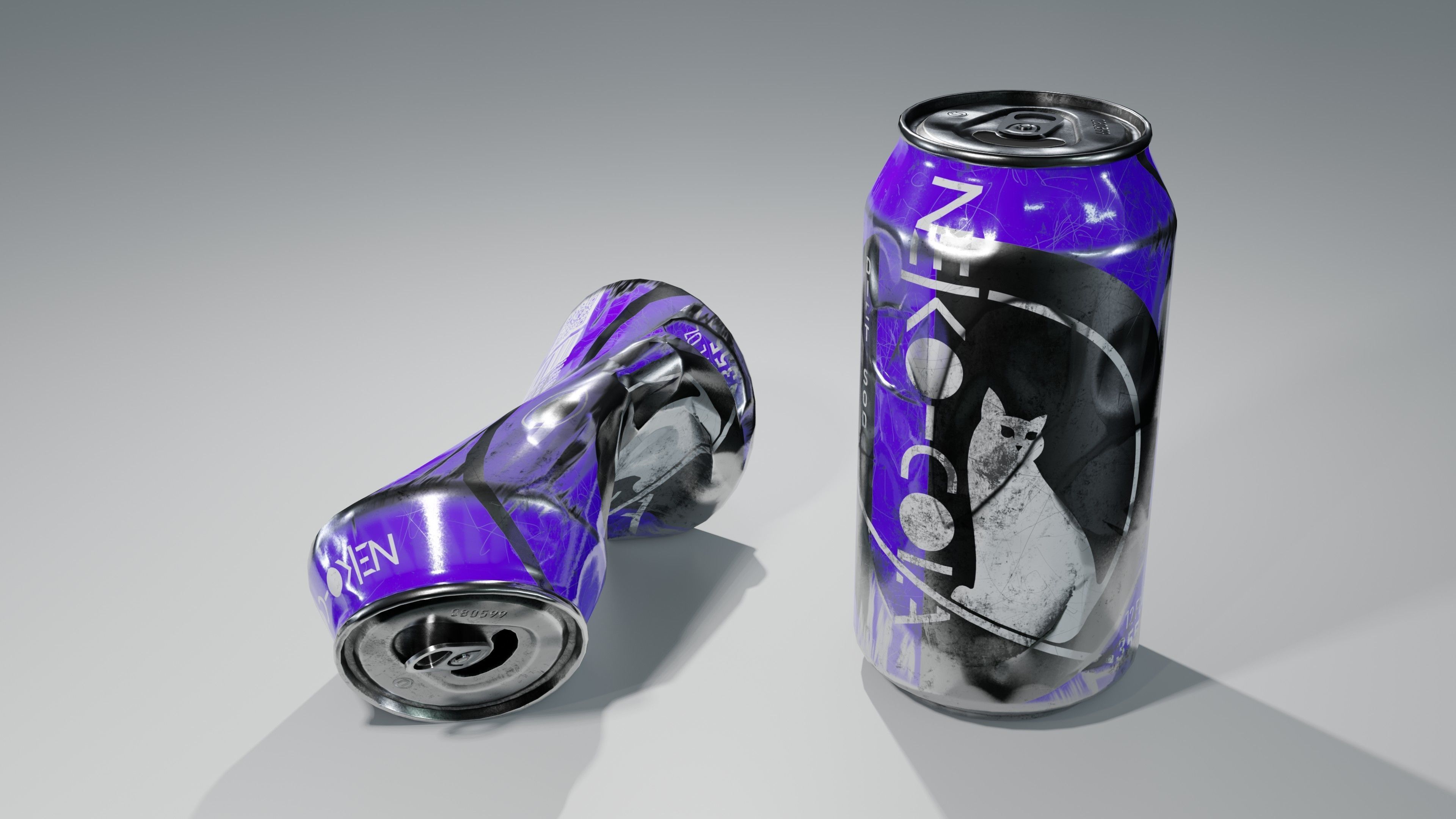 Soda Cans and vendind machine fictional brand Low-poly 3D model_9