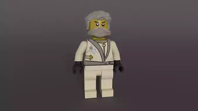 White Roblox Ninja Low-poly 3D model