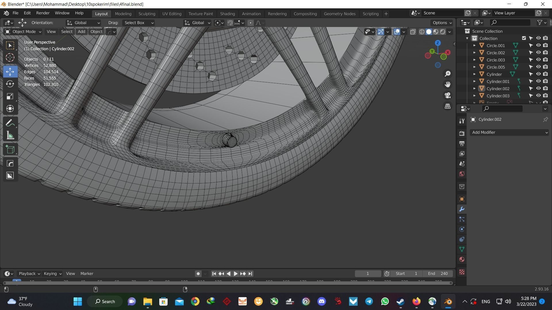 luxury sport car wheel Free 3D model_7