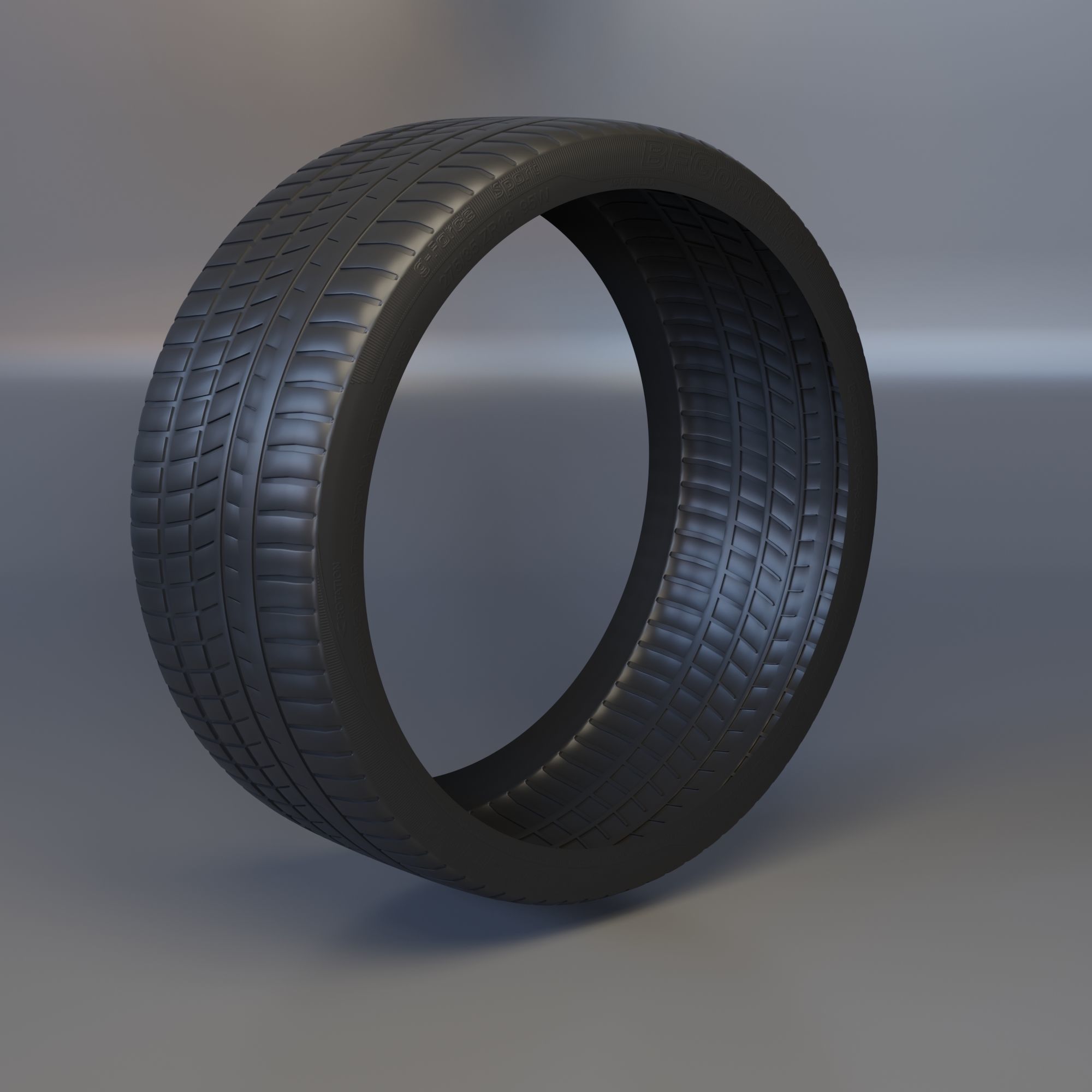 luxury sport car wheel Free 3D model_4
