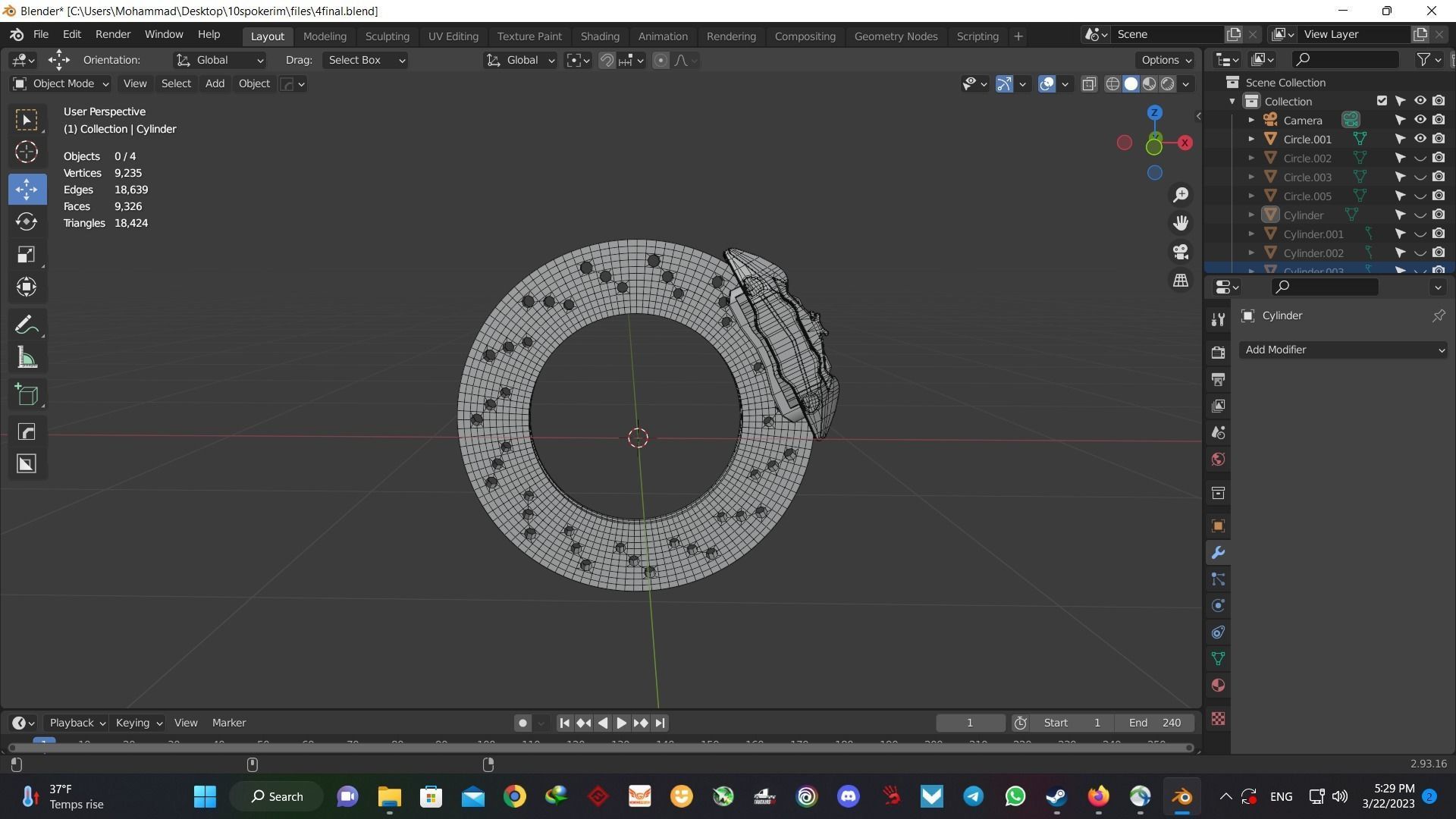 luxury sport car wheel Free 3D model_10