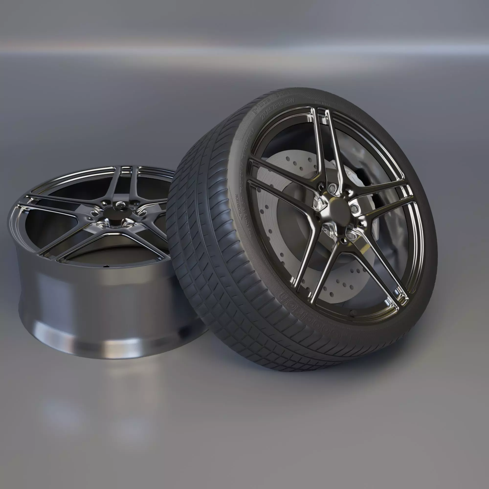 luxury sport car wheel Free 3D model_0