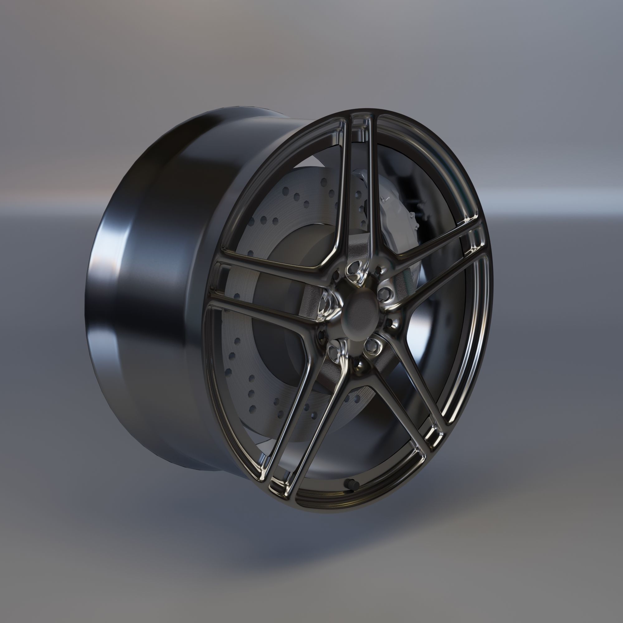 luxury sport car wheel Free 3D model_5