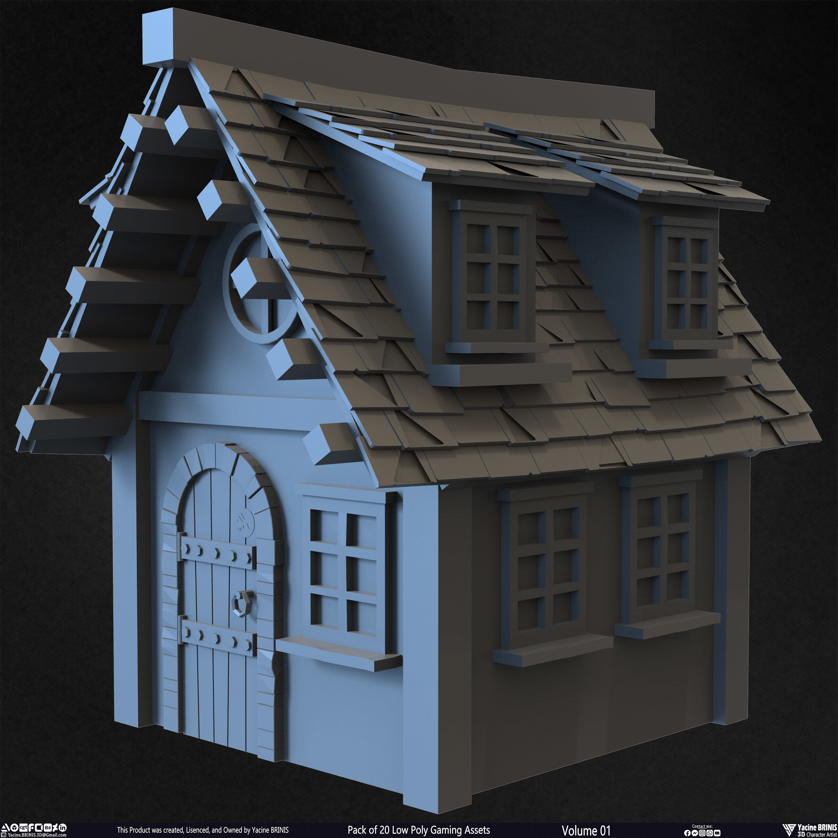 Pack of 20 Low Poly Gaming Assets Vol 01 Low-poly 3D model_19