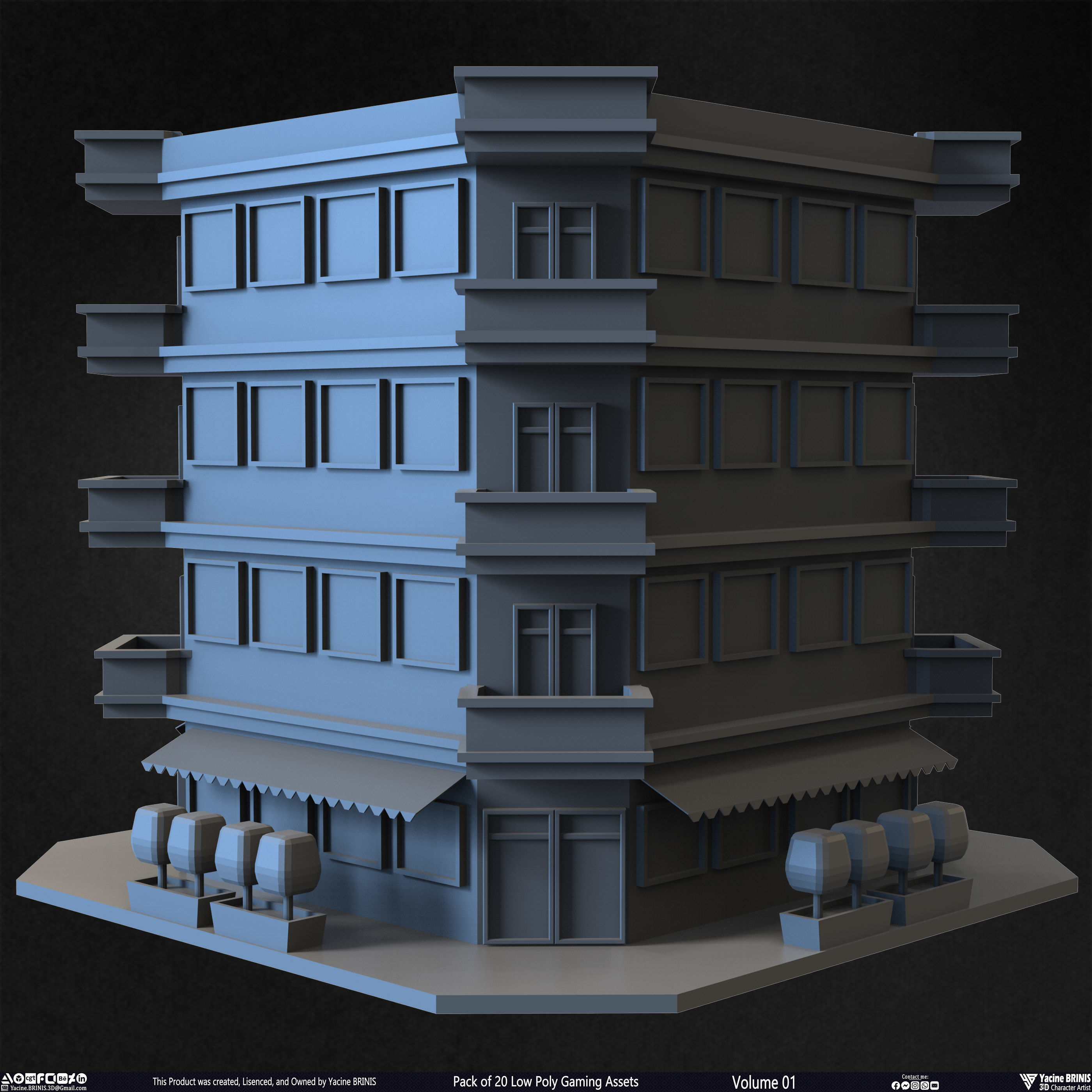Pack of 20 Low Poly Gaming Assets Vol 01 Low-poly 3D model_11
