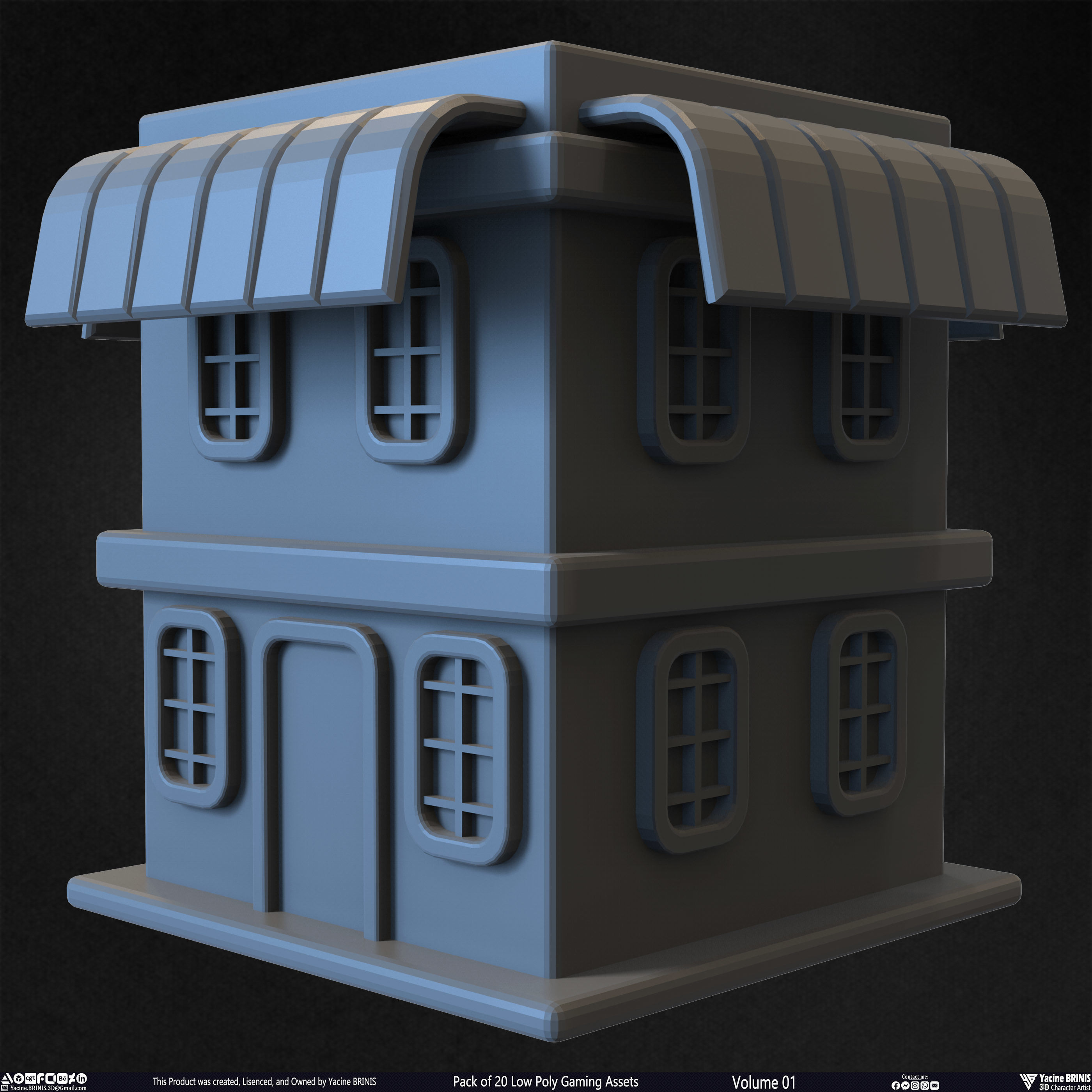 Pack of 20 Low Poly Gaming Assets Vol 01 Low-poly 3D model_13