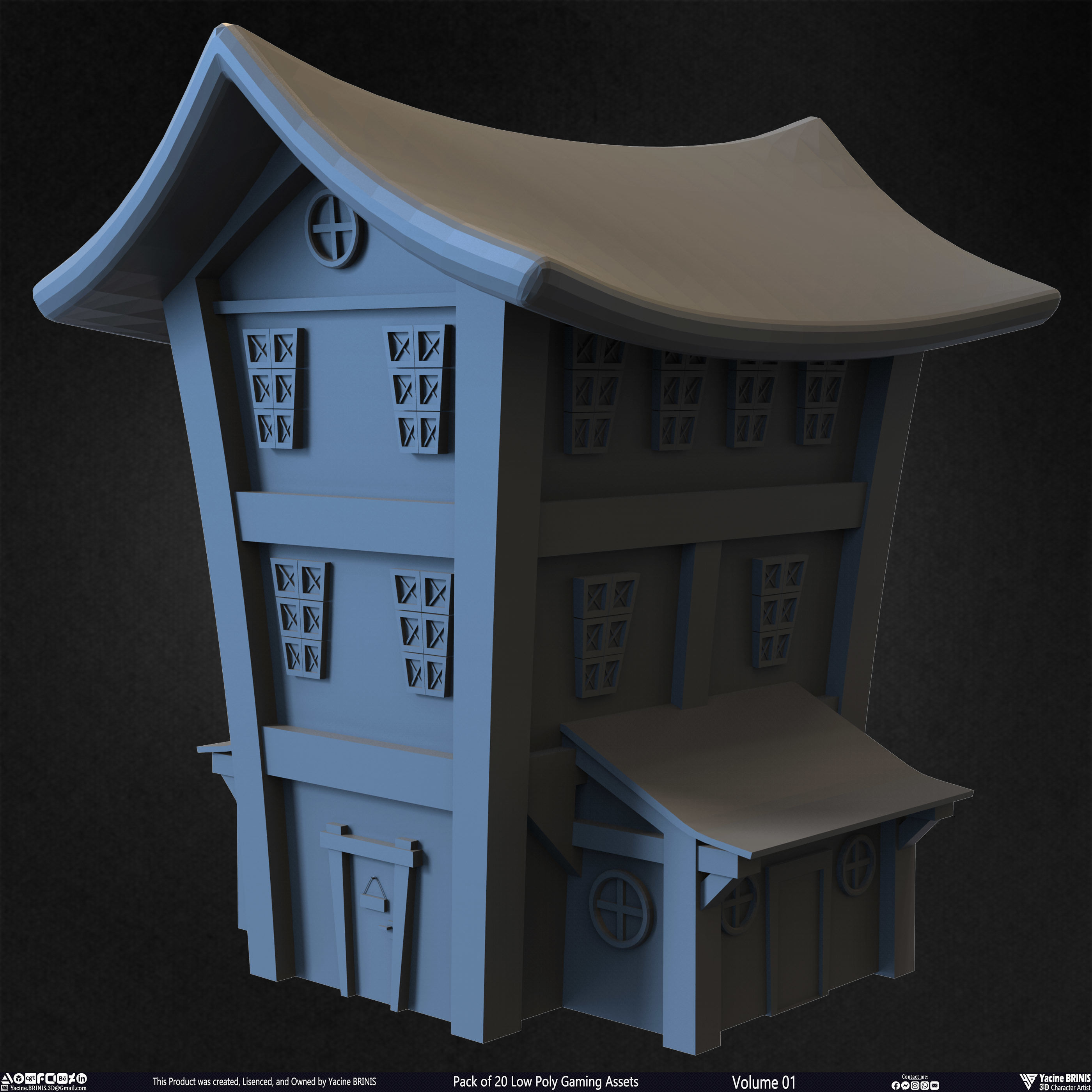 Pack of 20 Low Poly Gaming Assets Vol 01 Low-poly 3D model_8