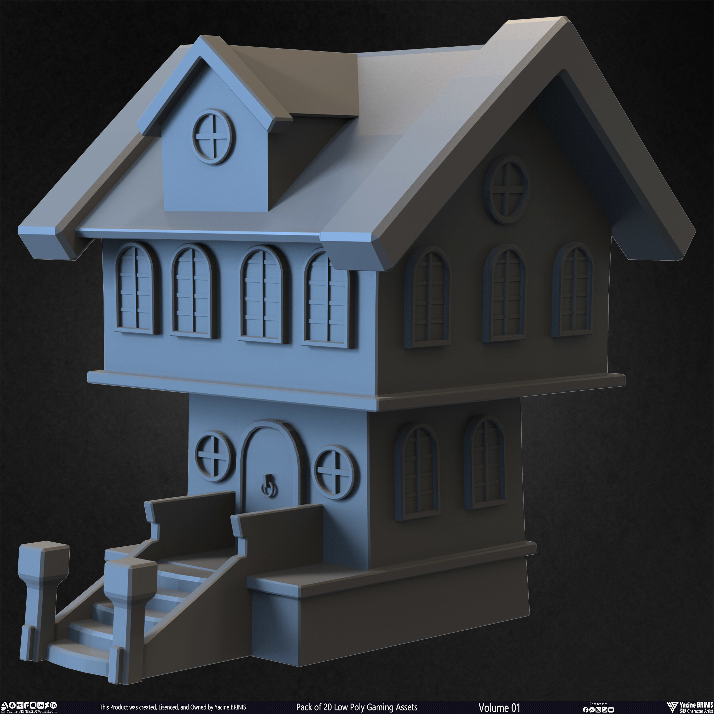Pack of 20 Low Poly Gaming Assets Vol 01 Low-poly 3D model_5