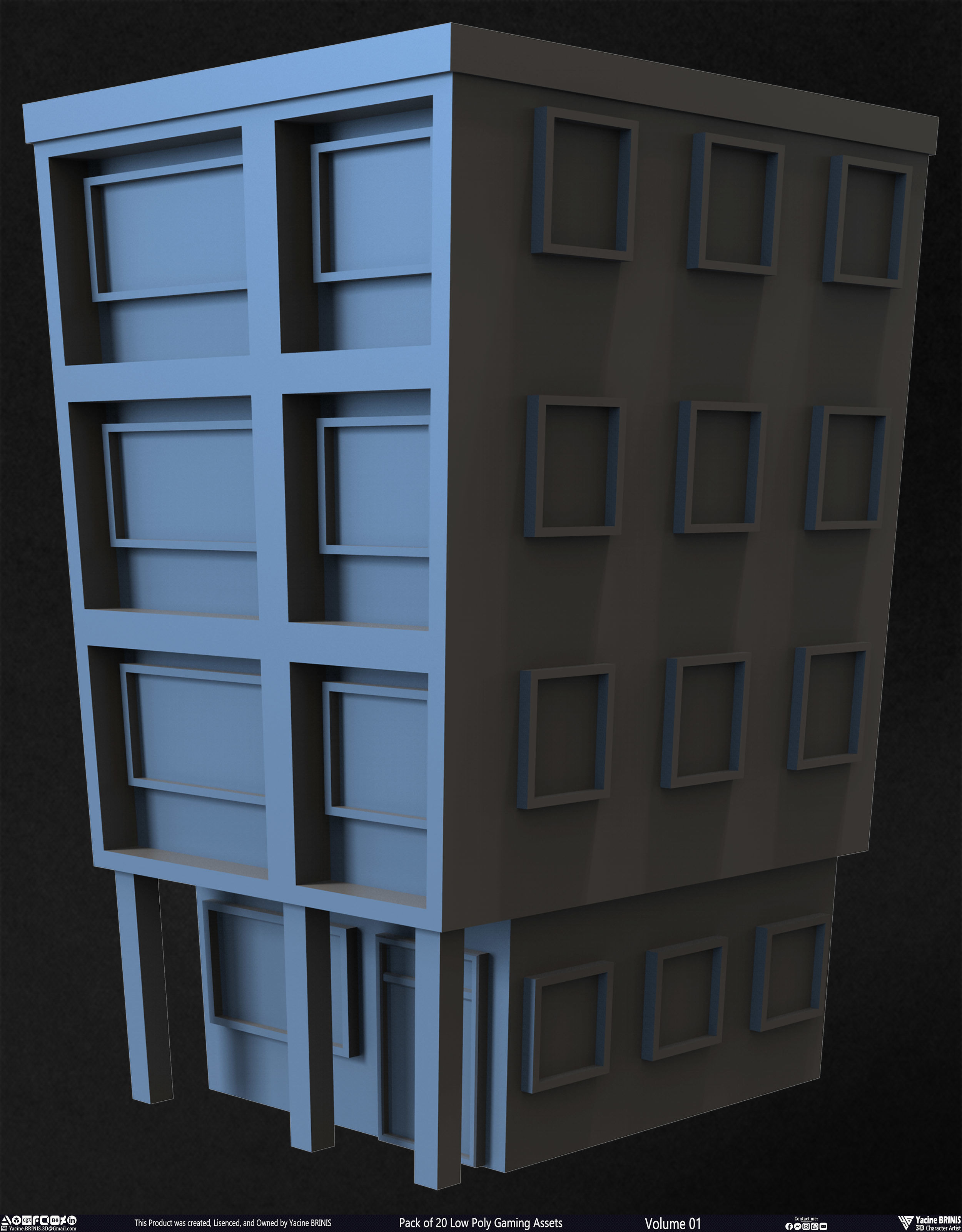 Pack of 20 Low Poly Gaming Assets Vol 01 Low-poly 3D model_12