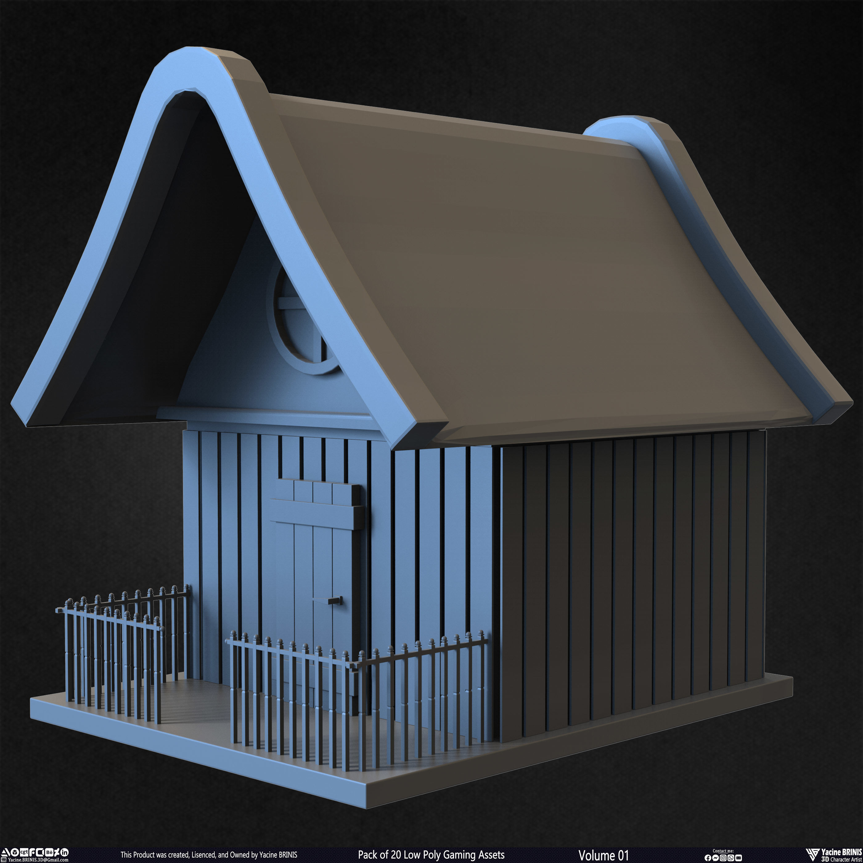 Pack of 20 Low Poly Gaming Assets Vol 01 Low-poly 3D model_18
