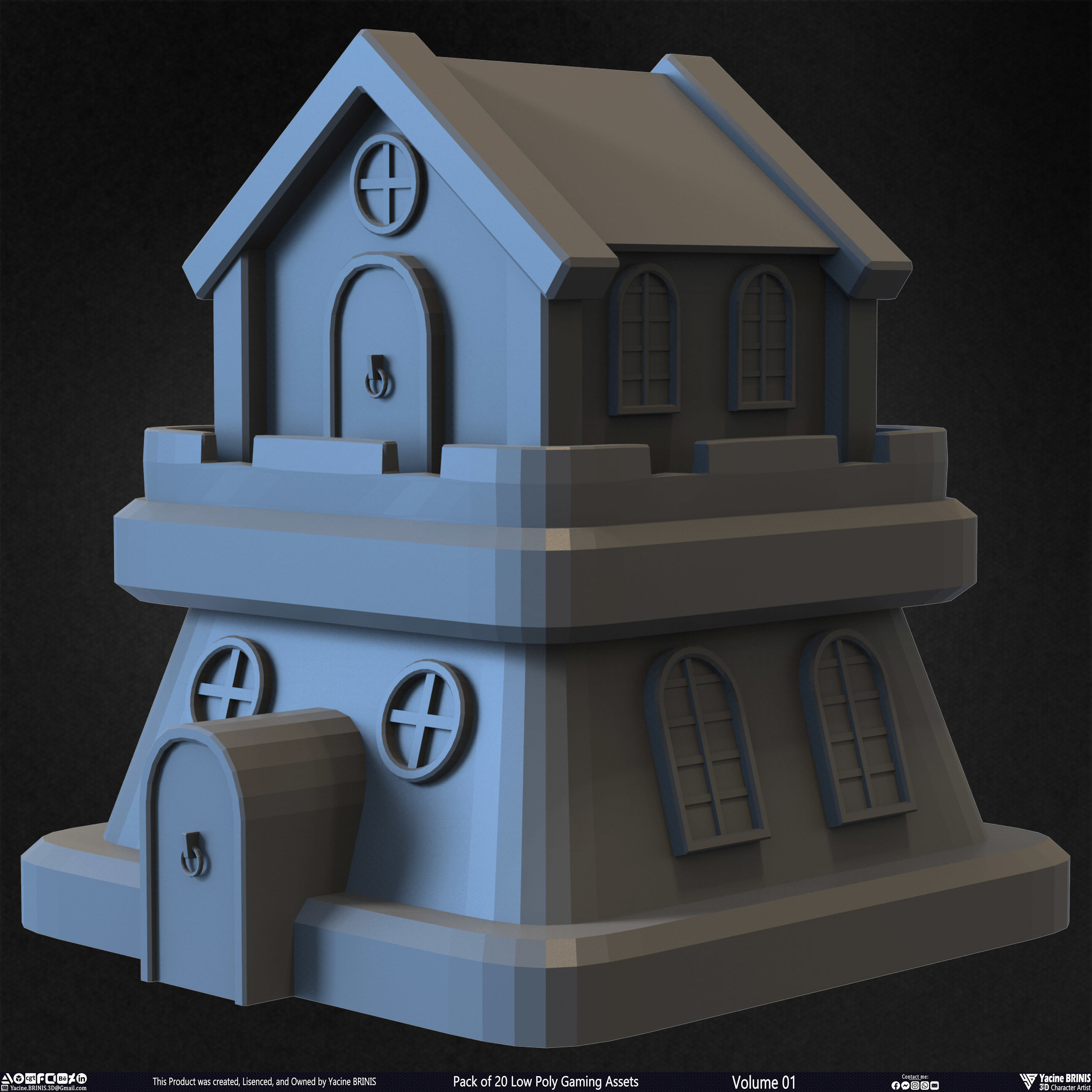 Pack of 20 Low Poly Gaming Assets Vol 01 Low-poly 3D model_4
