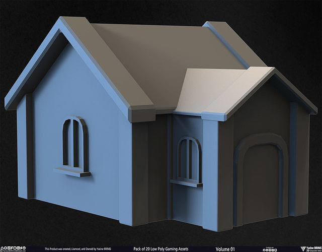 Pack of 20 Low Poly Gaming Assets Vol 01 Low-poly 3D model 3
