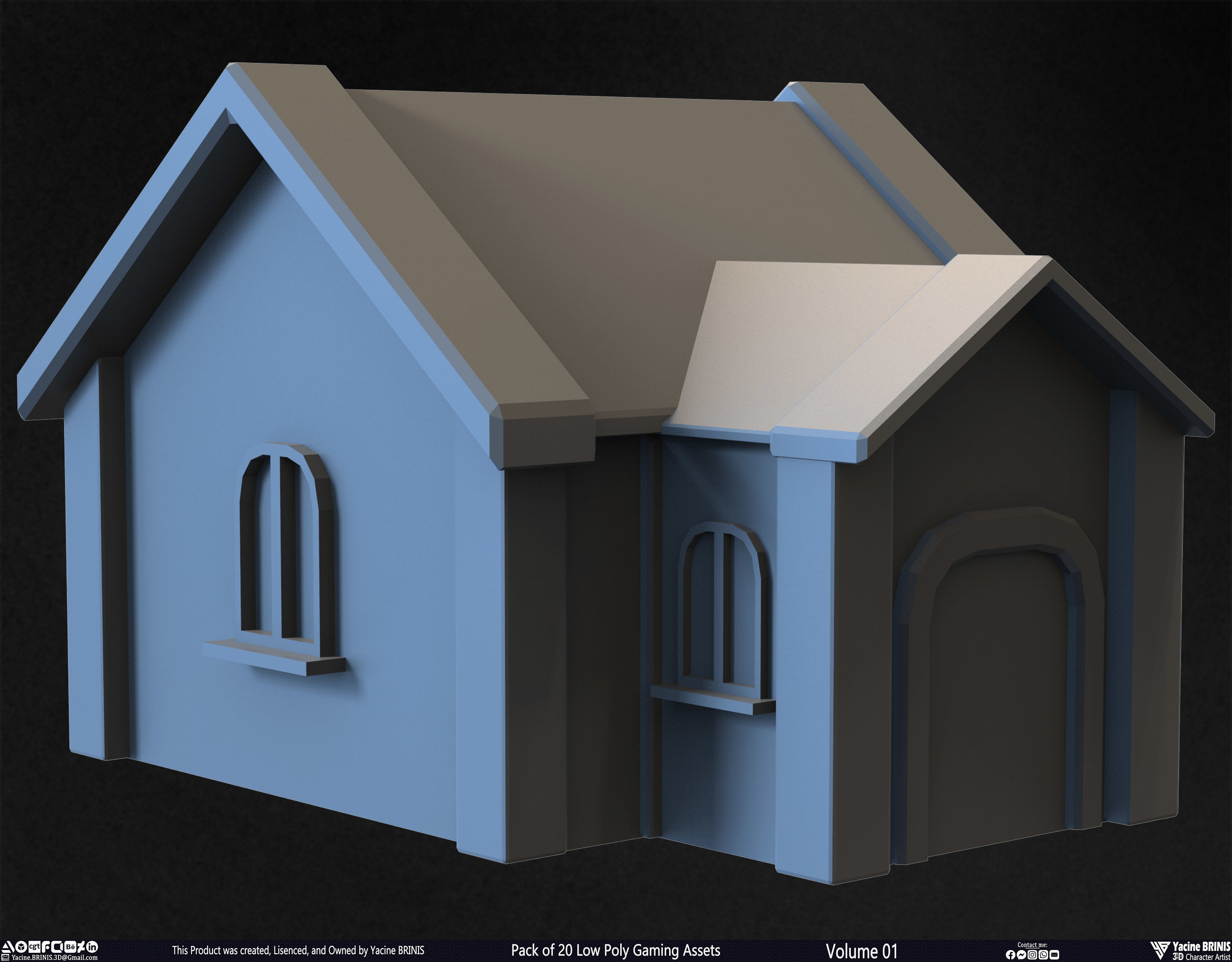 Pack of 20 Low Poly Gaming Assets Vol 01 Low-poly 3D model_2