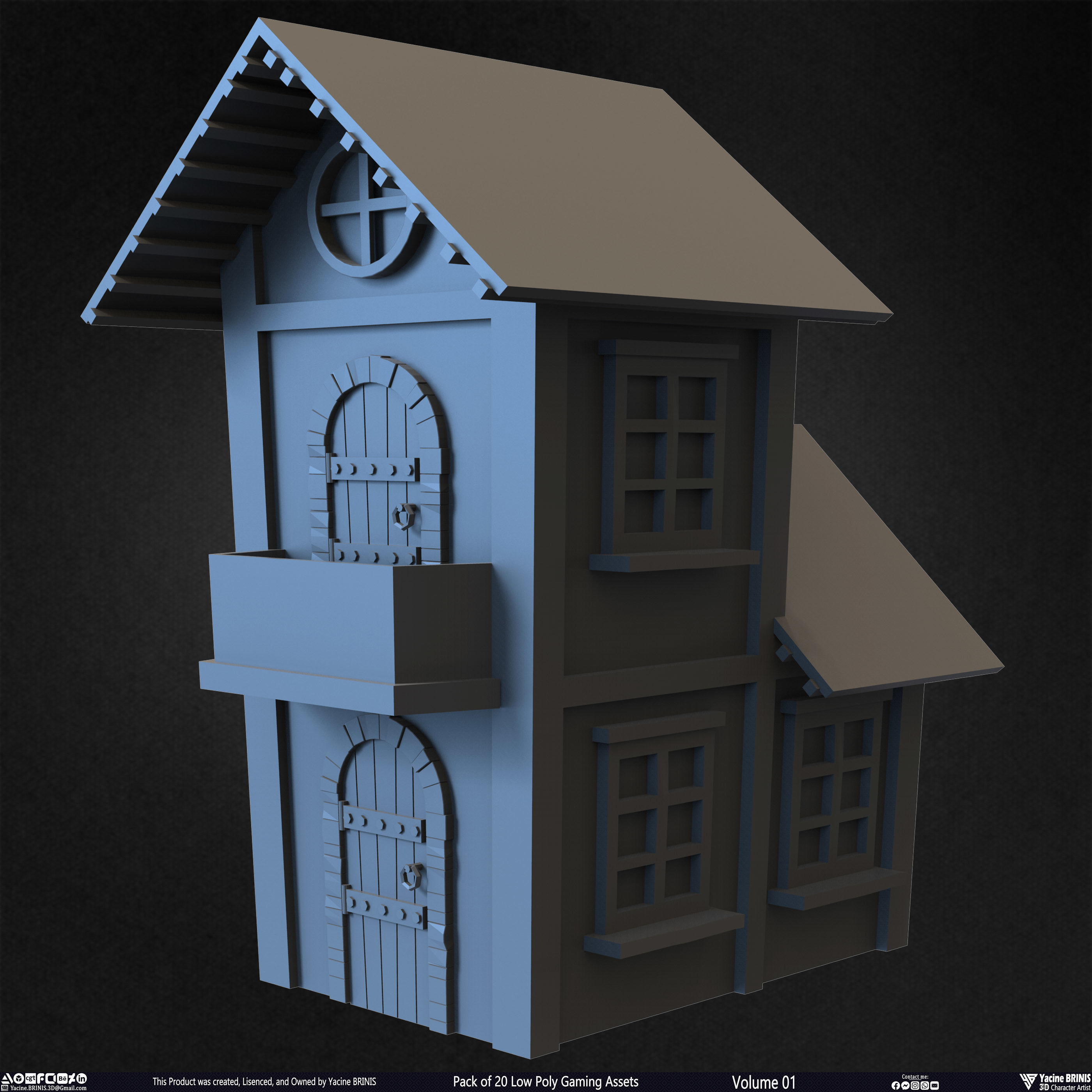 Pack of 20 Low Poly Gaming Assets Vol 01 Low-poly 3D model_20