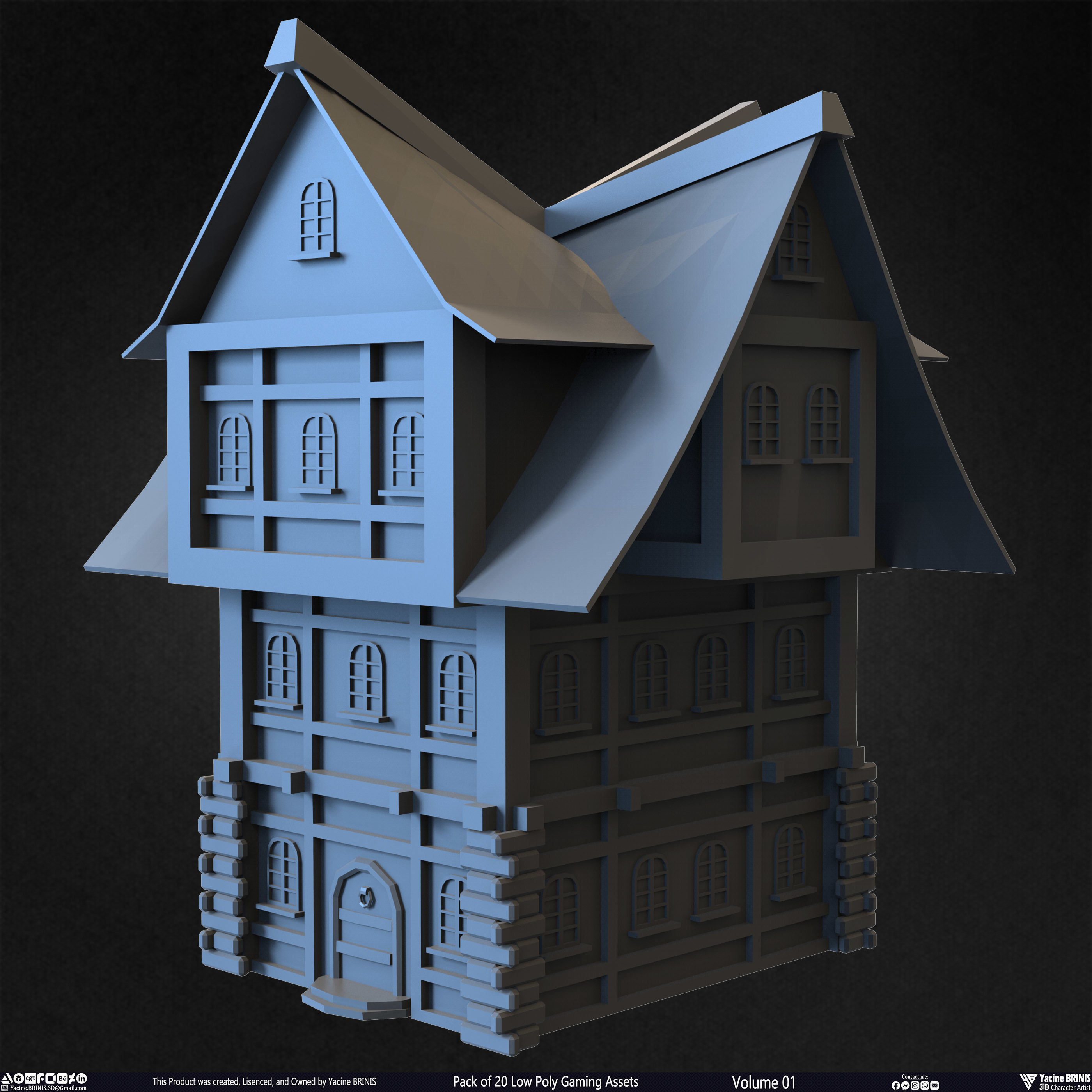 Pack of 20 Low Poly Gaming Assets Vol 01 Low-poly 3D model_17