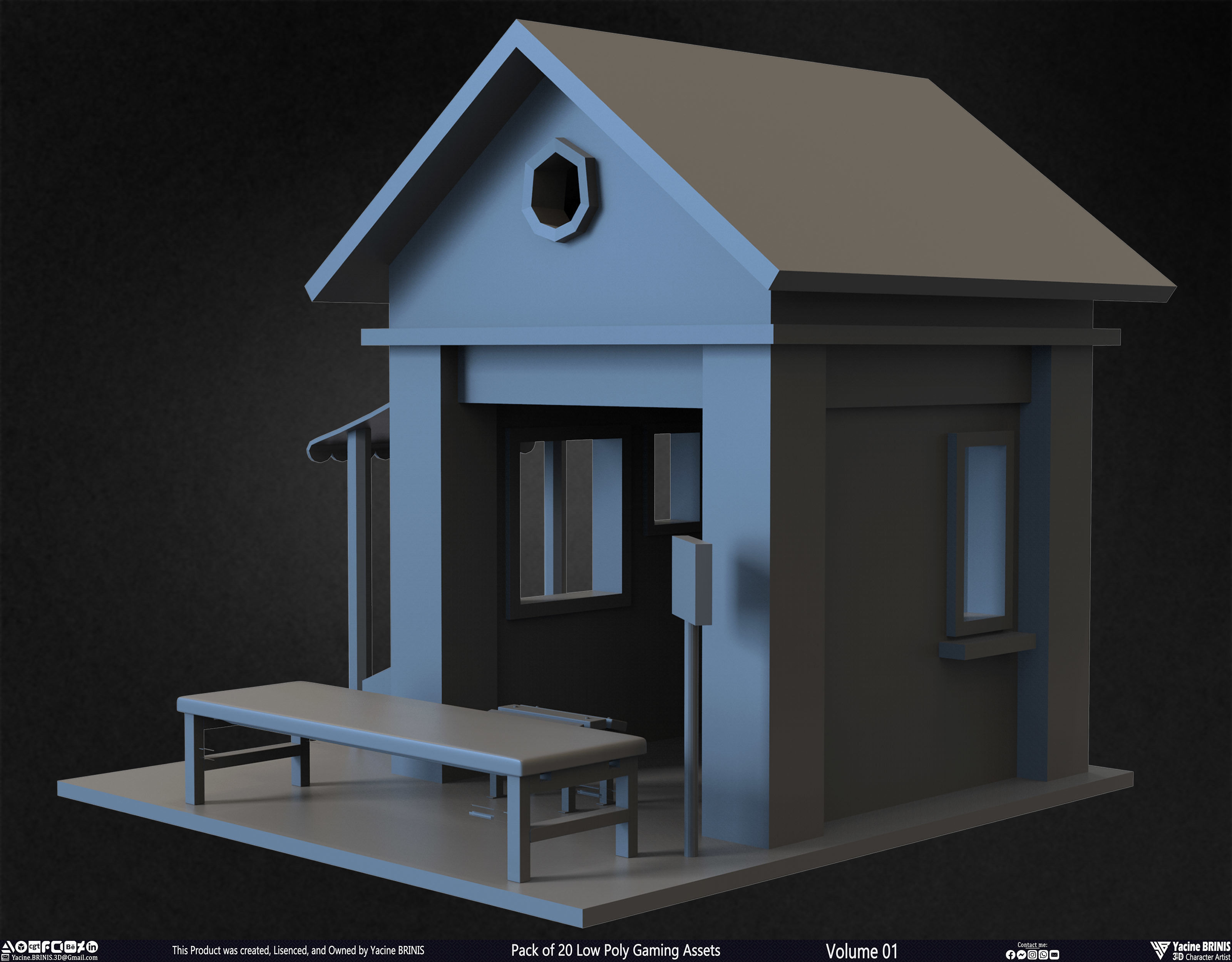 Pack of 20 Low Poly Gaming Assets Vol 01 Low-poly 3D model_15