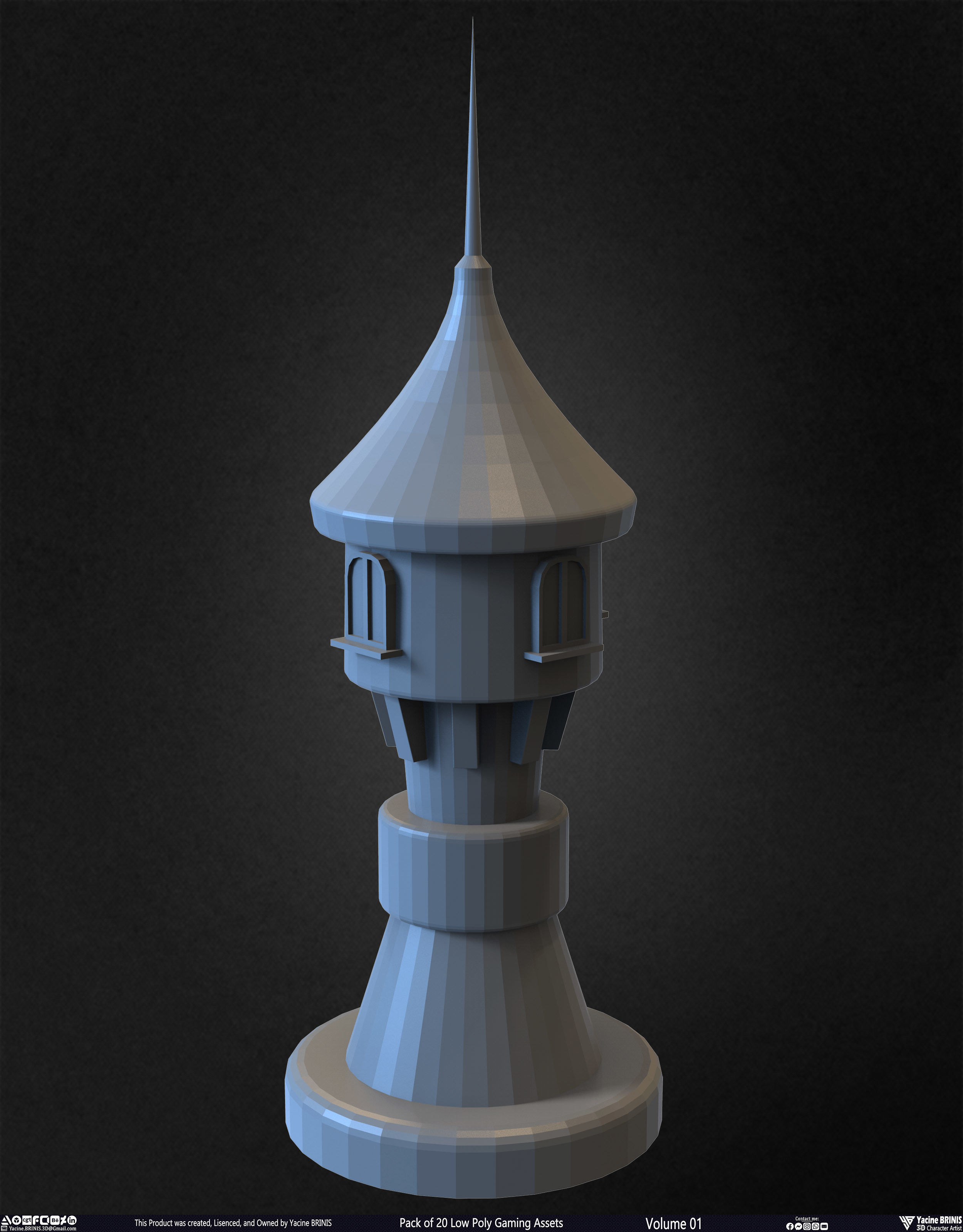Pack of 20 Low Poly Gaming Assets Vol 01 Low-poly 3D model_1