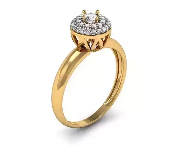 Classic Ring 3D Model - Jewelry - Printable - Diamond or Zircon 3D print model