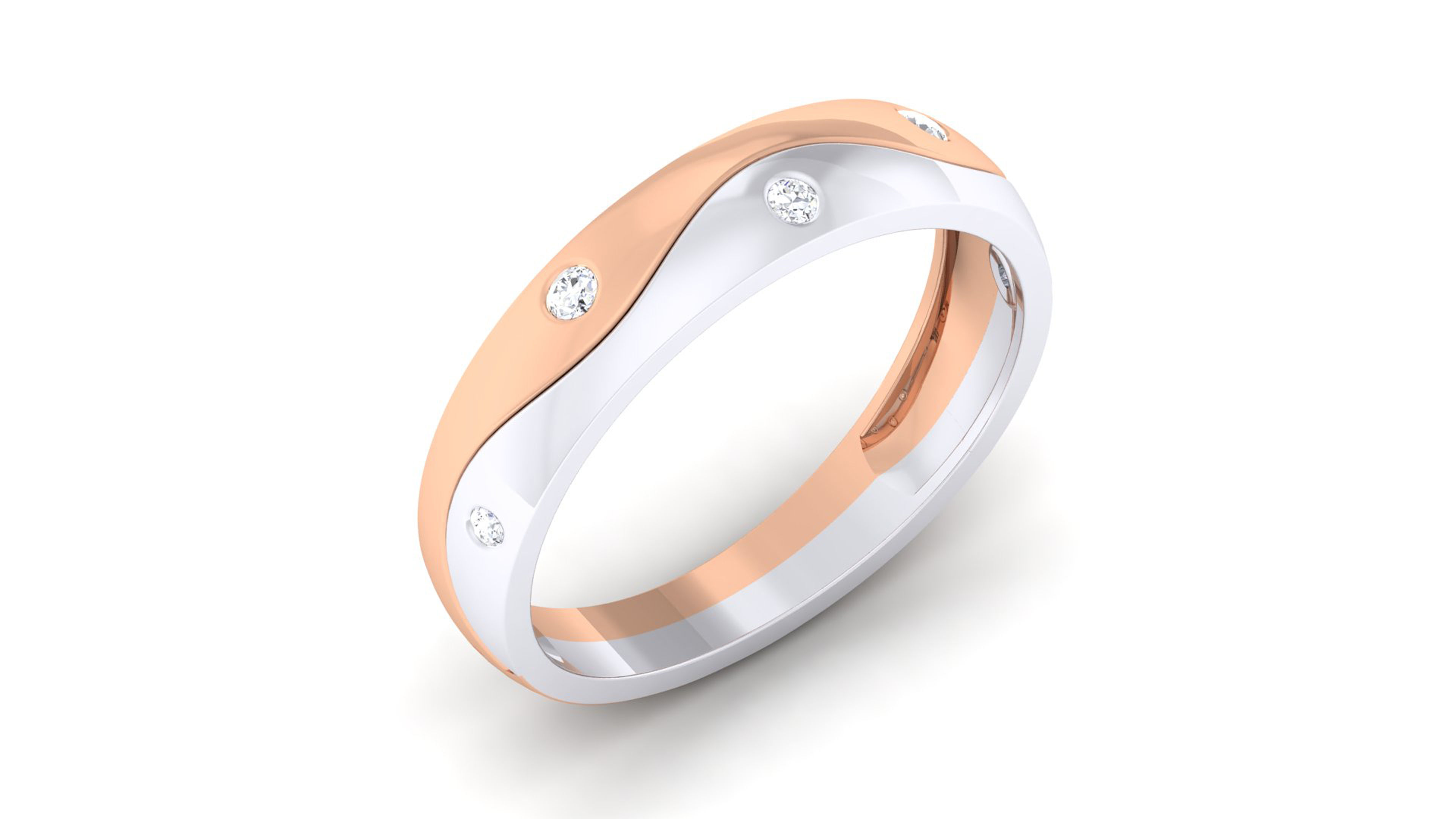 Couple Band Ring 3dm render detail  3D print model_17