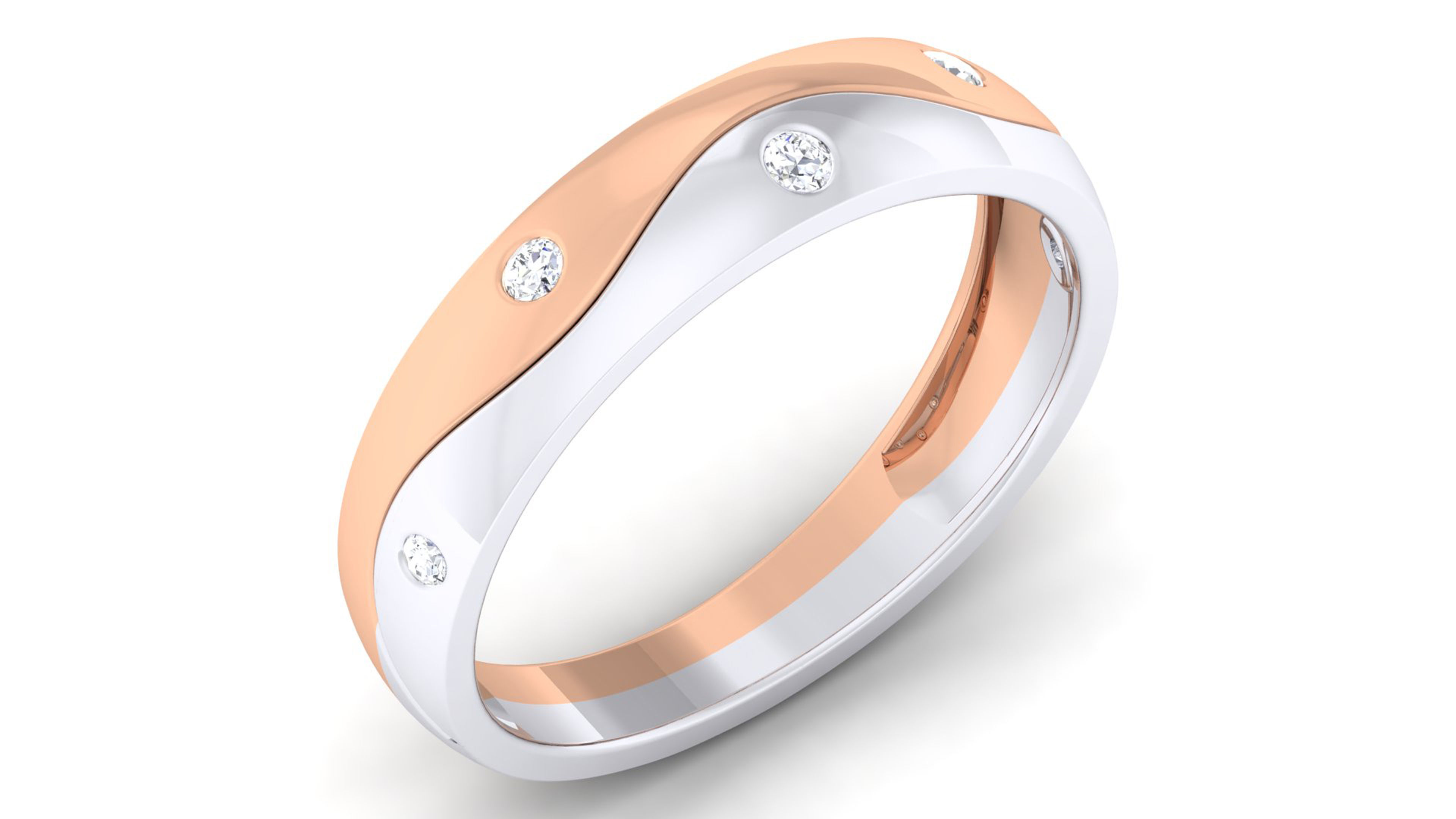 Couple Band Ring 3dm render detail  3D print model_6
