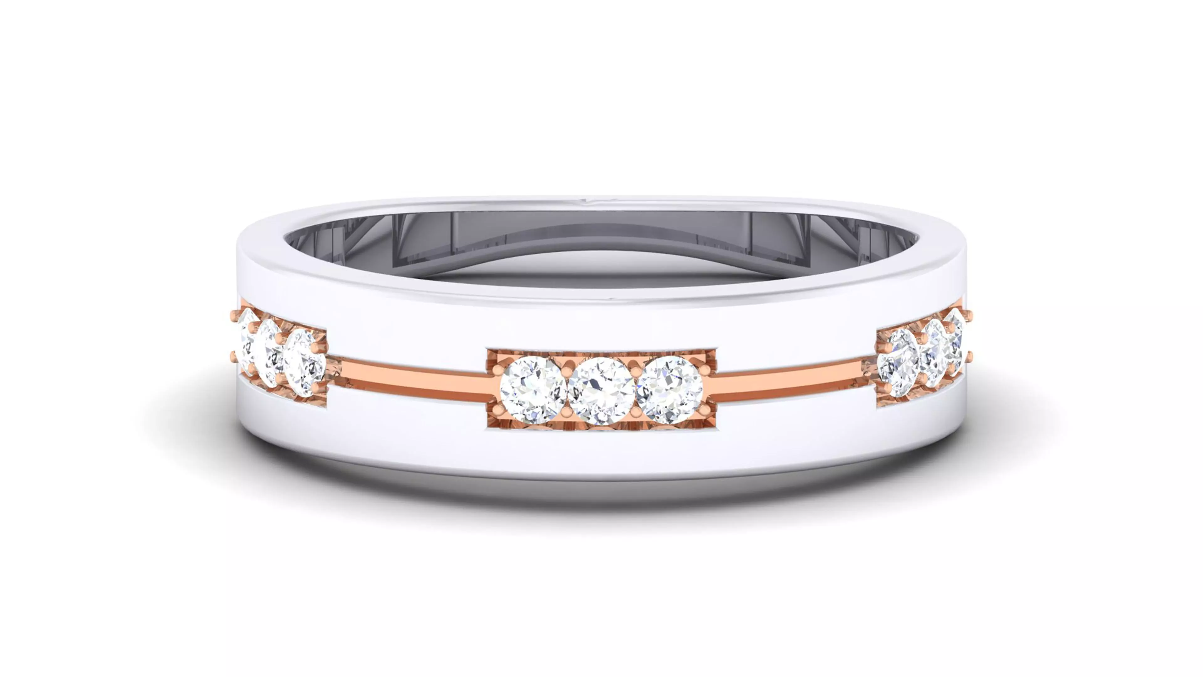 Couple Band Ring 3dm render detail 3D print model